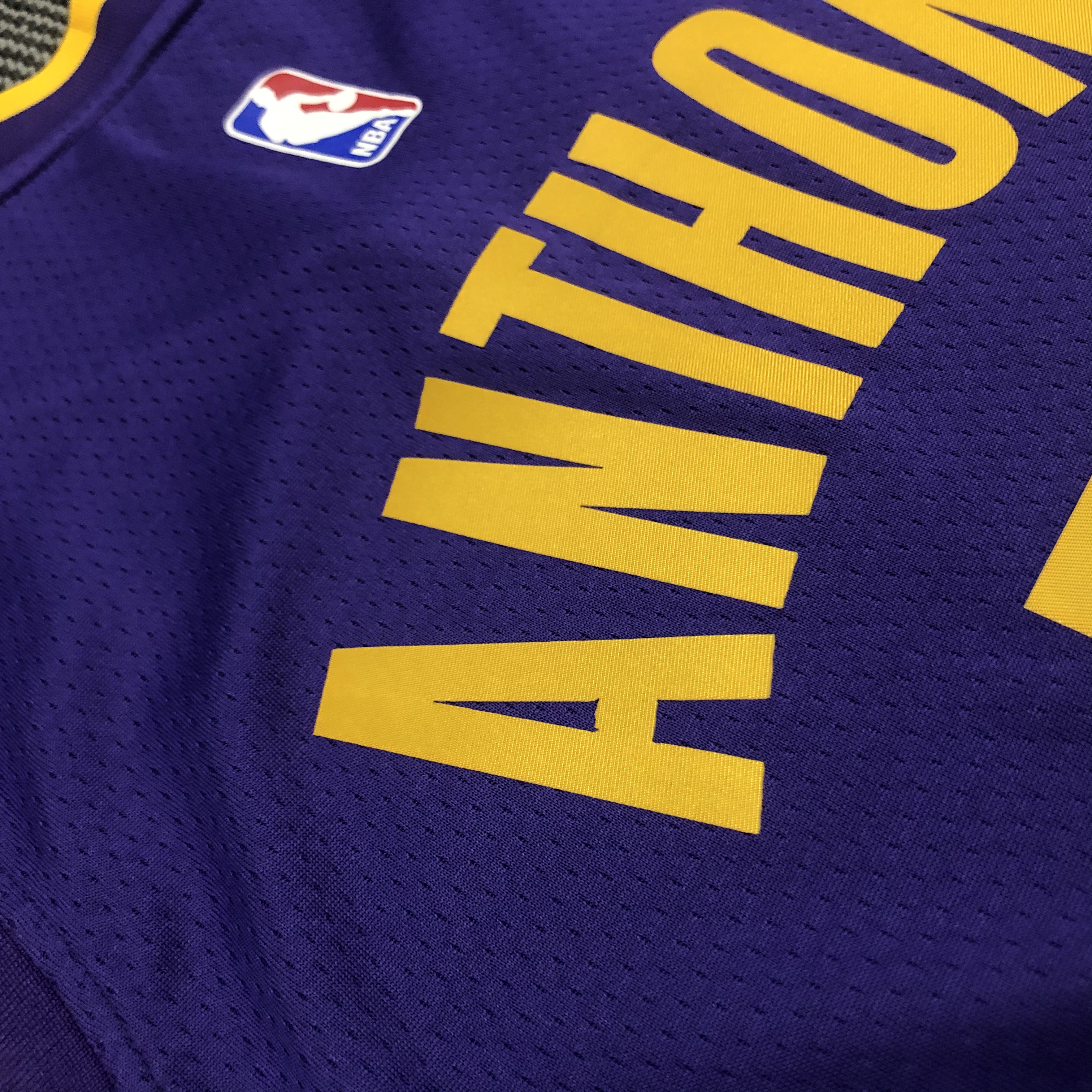 NBA Men Los Angeles Lakers Purple #7 ANTHONY V-neck Jersey High Quality Name and Number Print - leoleo123123