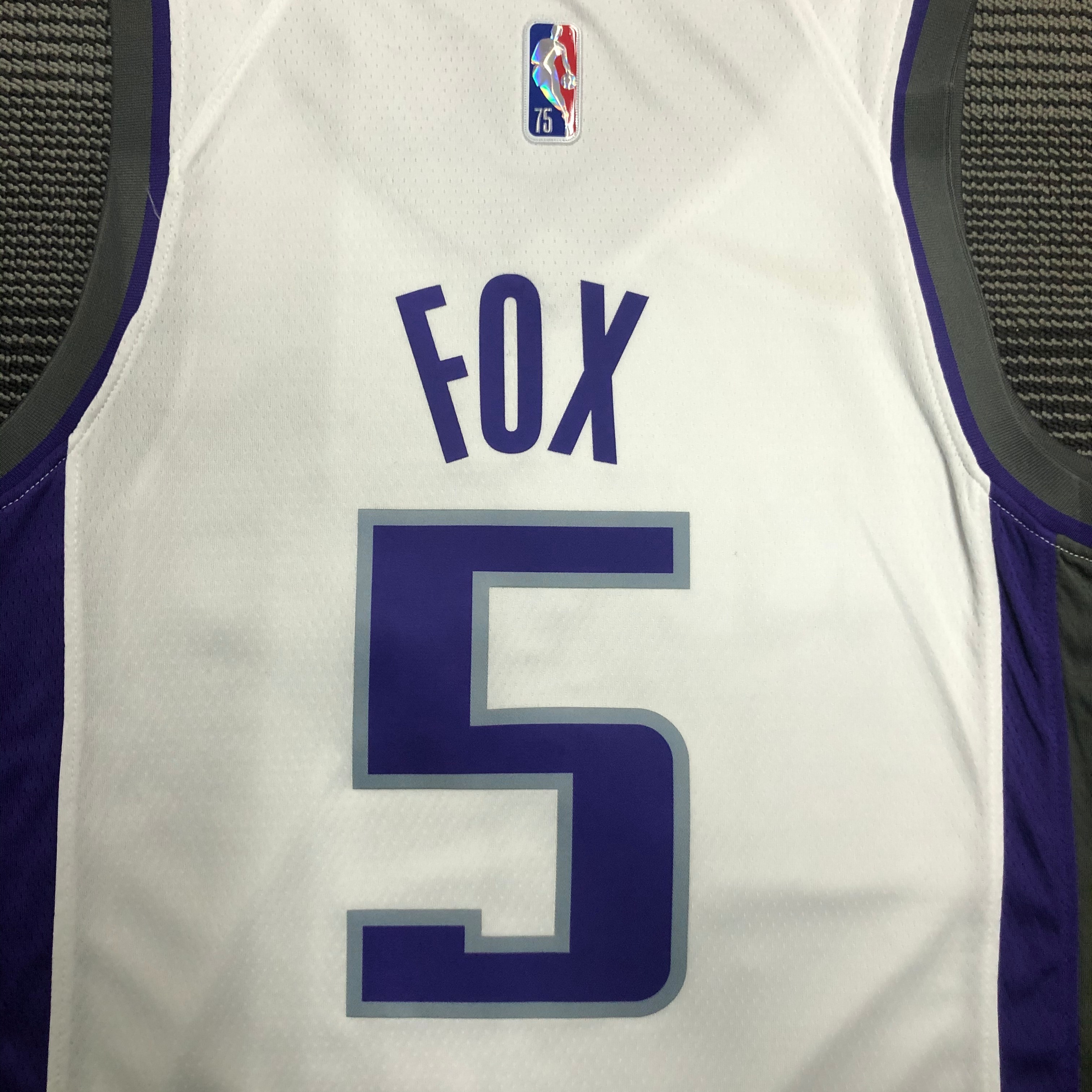 NBA 75th Anniversary Sacramento Kings White #5 FOX Jersey High Quality Name and Number Print - leoleo123123