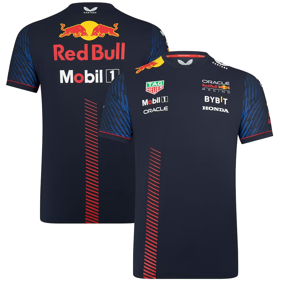 2023 Red Bull Racing Dark Blue F1 Team Round Collar POLO T-Shirt - leoleo123123