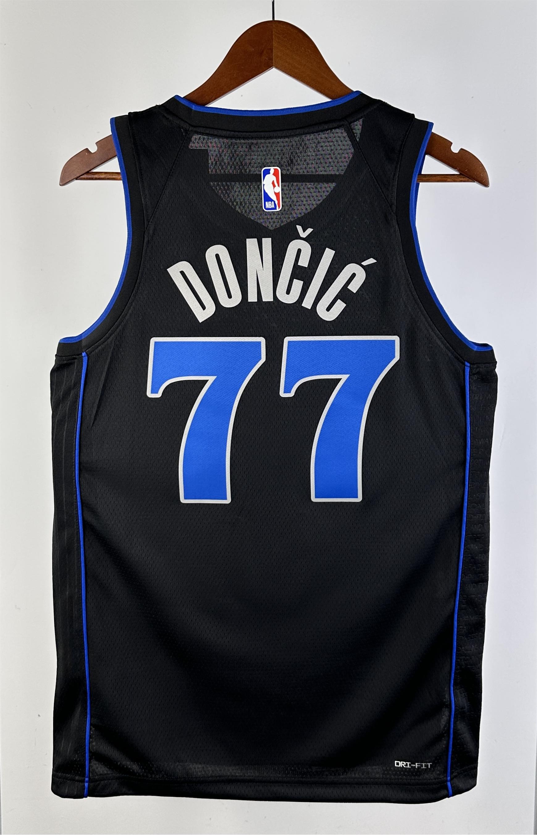 NBA Season 2024 Dallas Mavericks Black #77 DONCIC Jersey High Quality Name and Number Print - leoleo123123