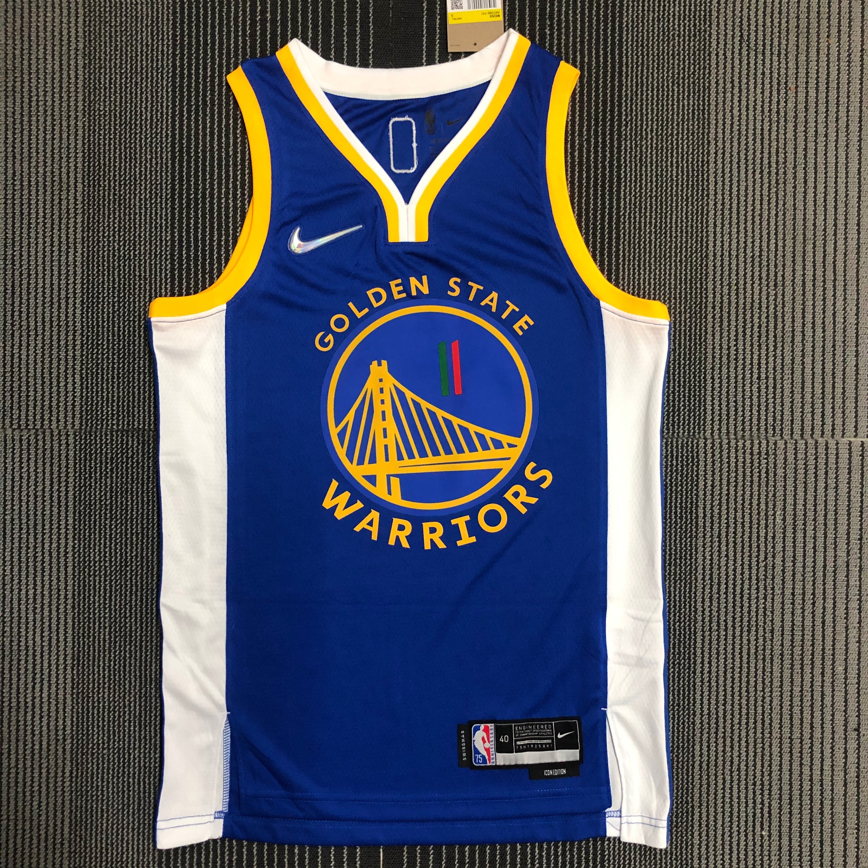 NBA Men 75th Anniversary Season 2022 Golden State Warriors Mexico Version Blue #11 THOMPSON Jersey High Quality Name and Number Print - leoleo123123