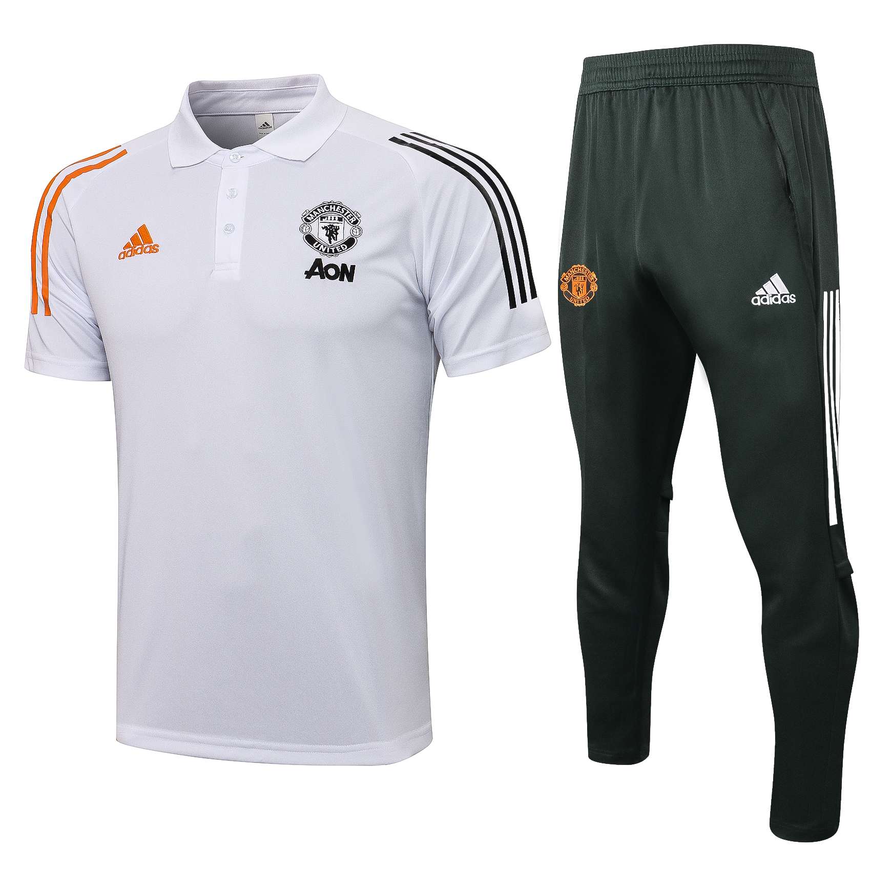 21-22 Manchester United White Polo Training Tracksuit Thai Quality - leoleo123123
