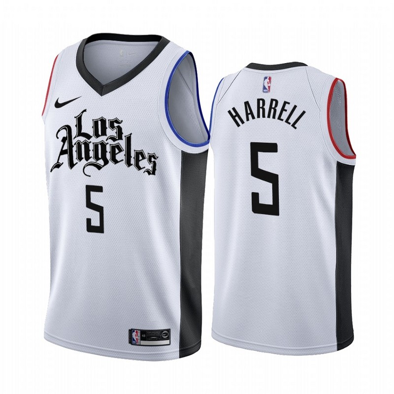 NBA Men Los Angeles Clippers 19-20 Season White #5 HARRELL Jersey High Quality Name and Number Print - leoleo123123