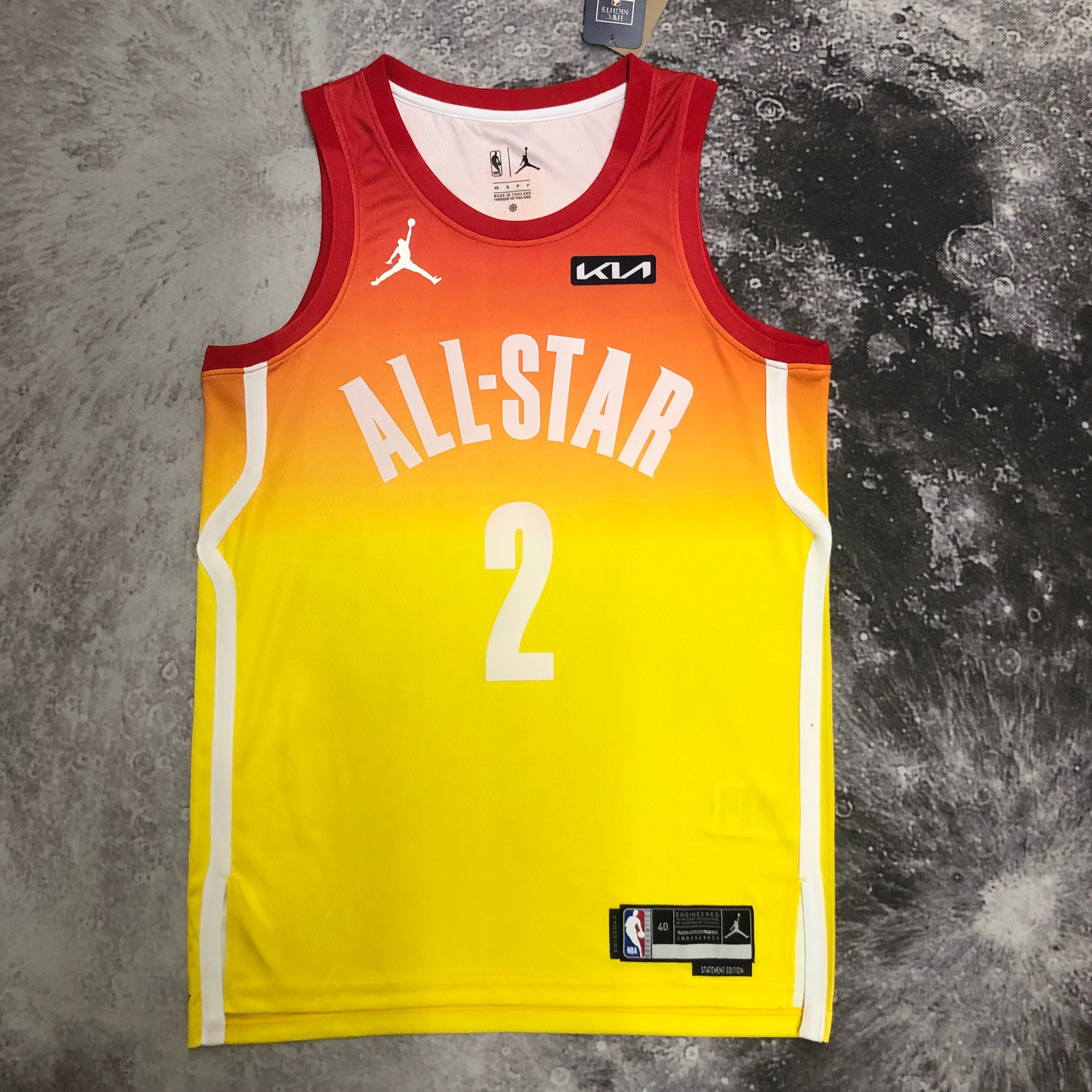 NBA Men Oklahoma City Thunder All Stars Yellow #2 GILGEOUS-ALEXANDER Jersey High Quality Name and Number Print - leoleo123123