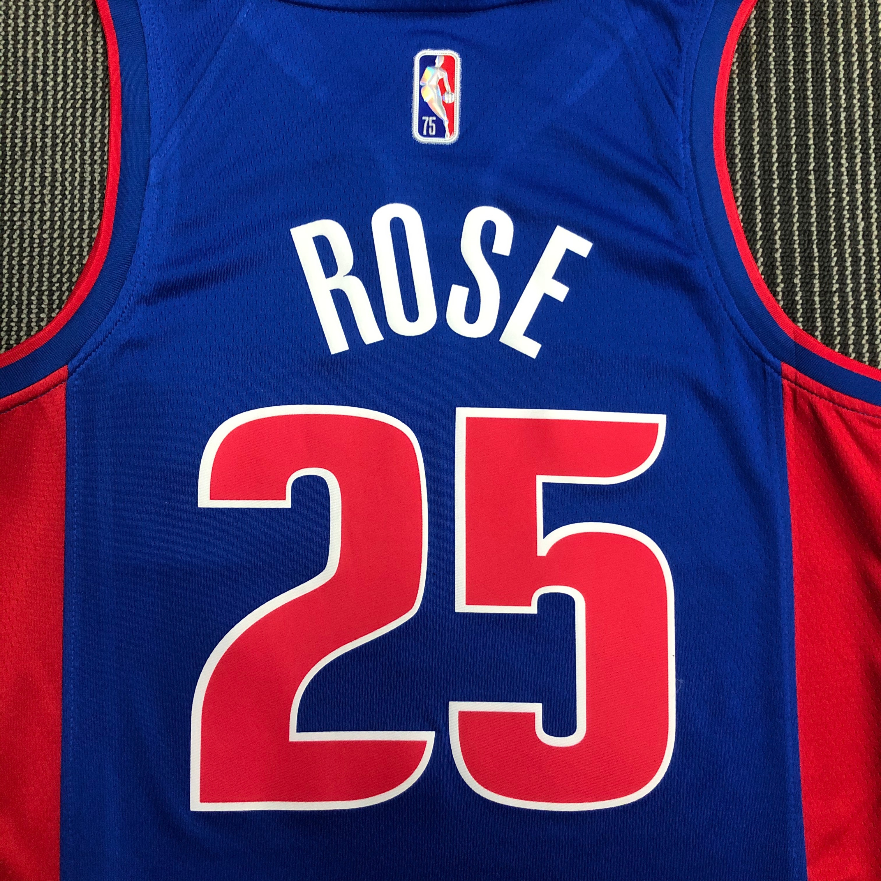 NBA 75th Anniversary Detroit Pistons Blue #25 ROSE Jersey High Quality Name and Number Print - leoleo123123
