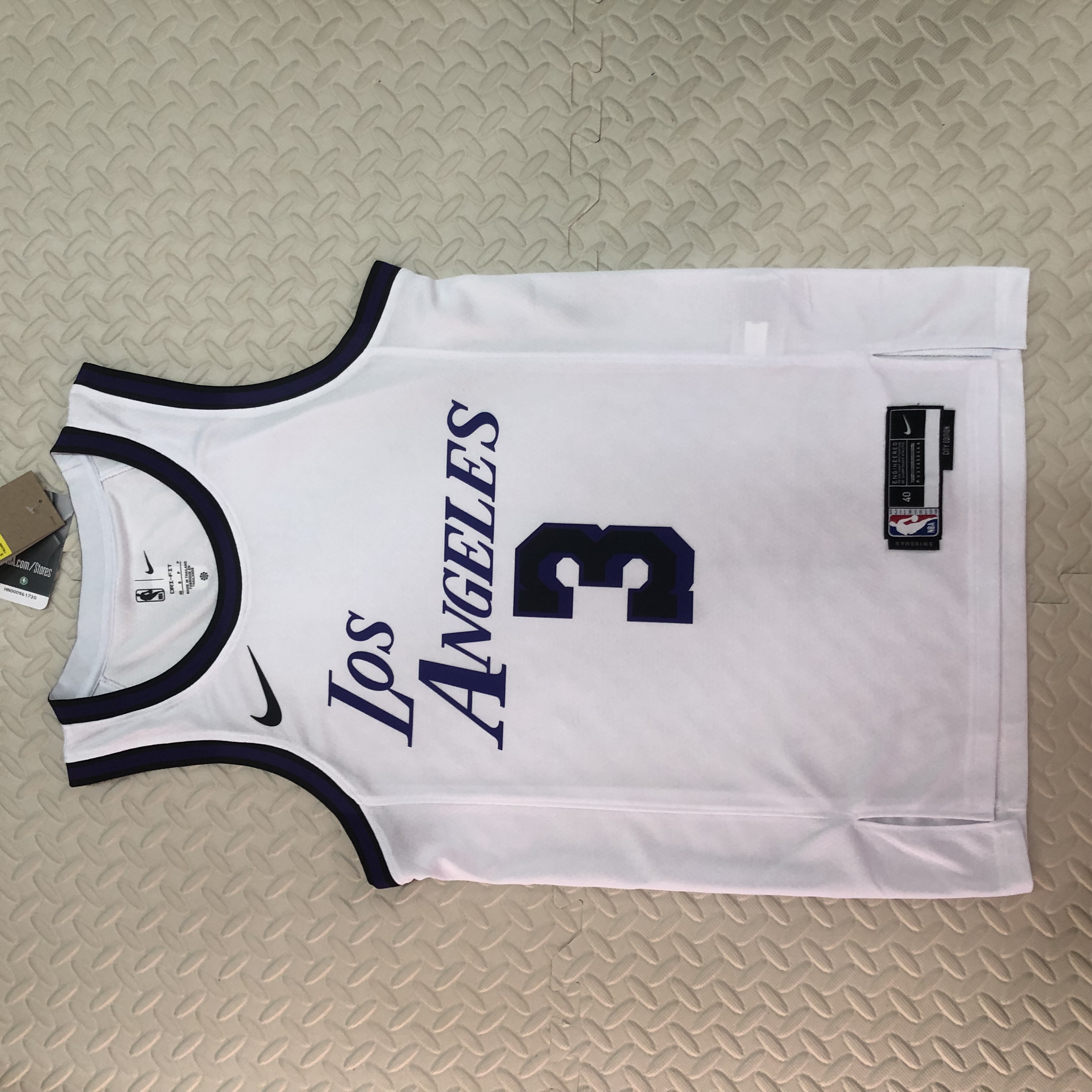 NBA Men Season 2023 Los Angeles Lakers White #3 DAVIS Jersey High Quality Name and Number Print - leoleo123123