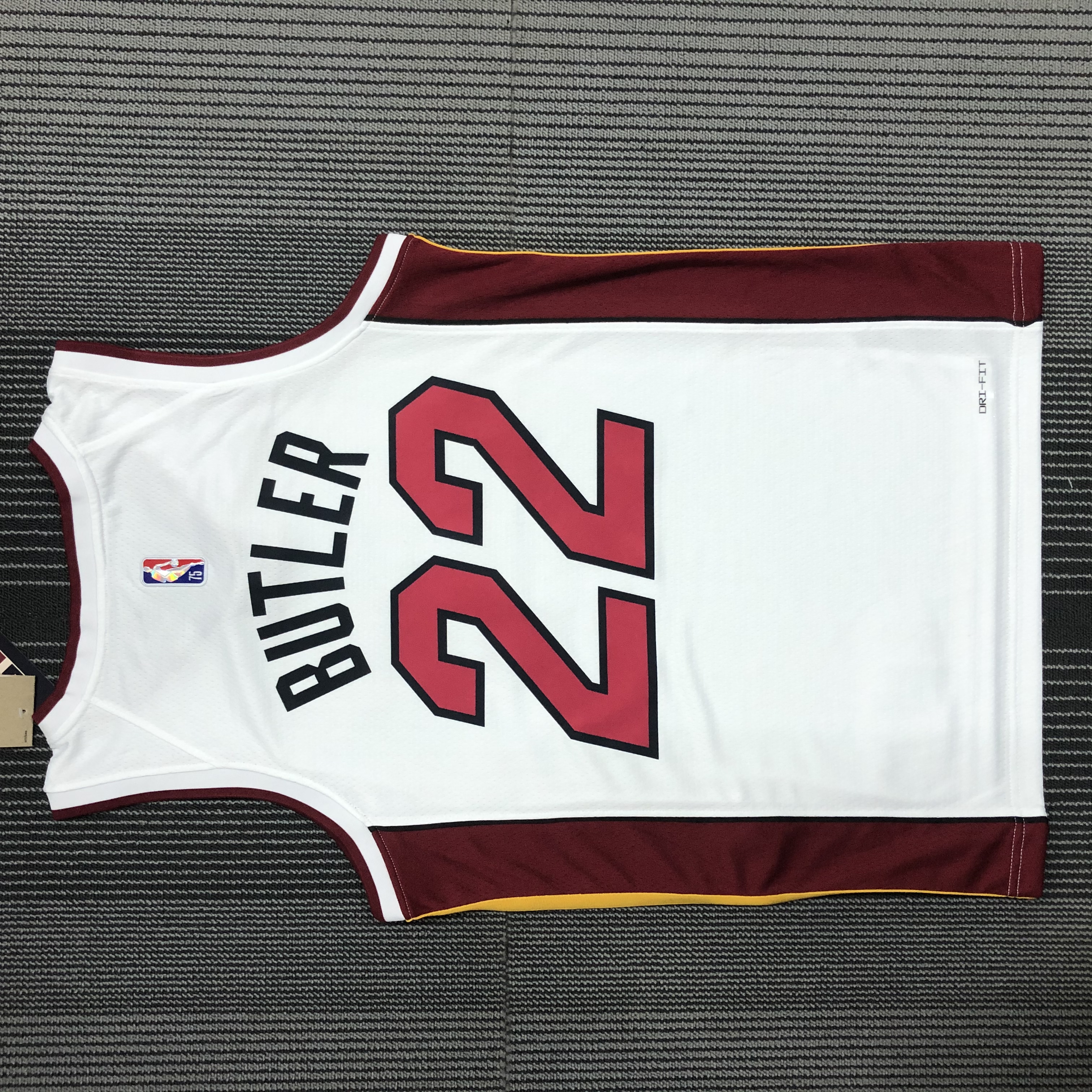 NBA Men 75th Anniversary Miami Heat White #22 BUTLER Jersey High Quality Name and Number Print - leoleo123123