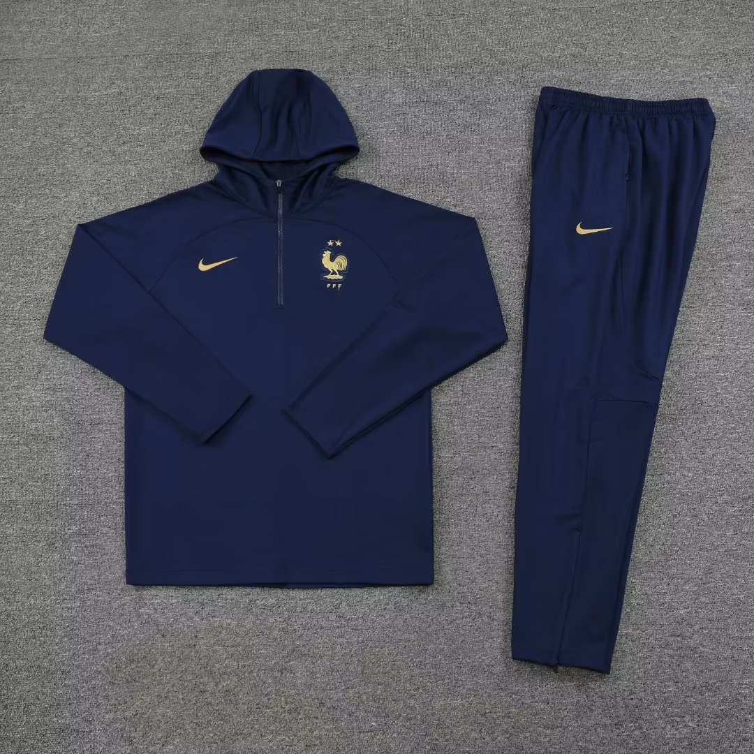 23/24 France Dark Blue Sweater Tracksuit Thai Quality - leoleo123123