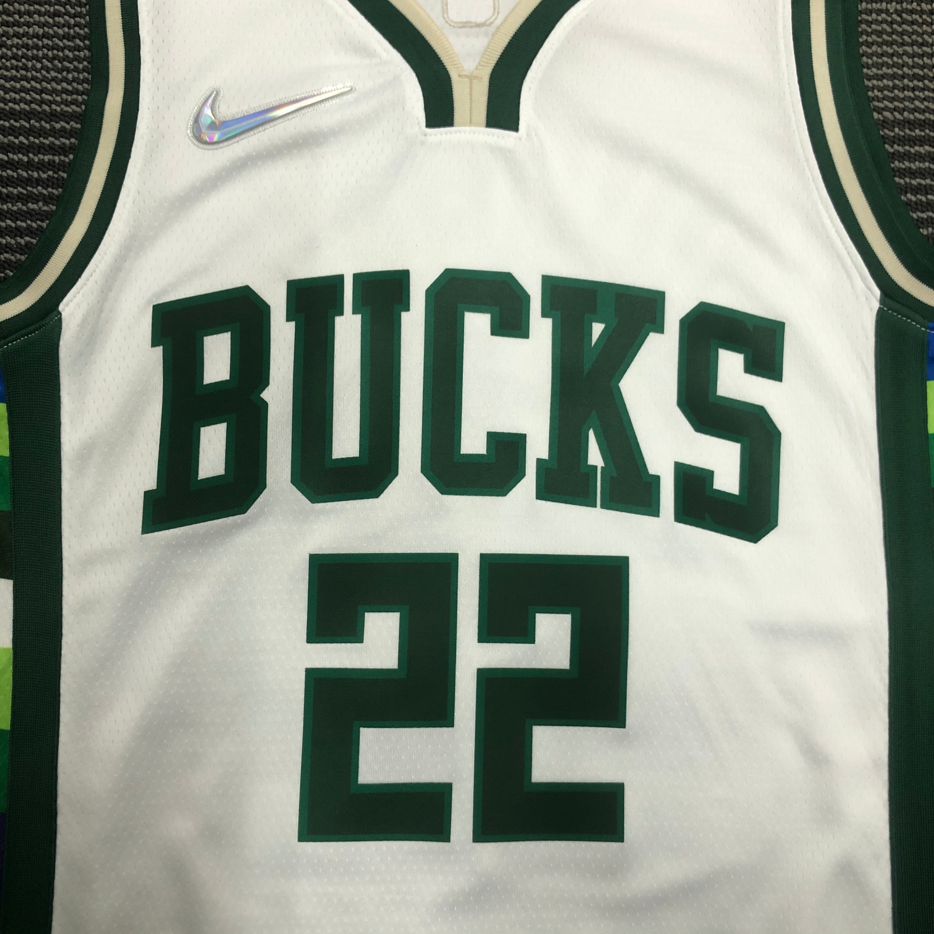 NBA Men 75th Anniversary Season 2022 Milwaukee Bucks White #22 MIDDLETON Jersey High Quality Name and Number Print - leoleo123123