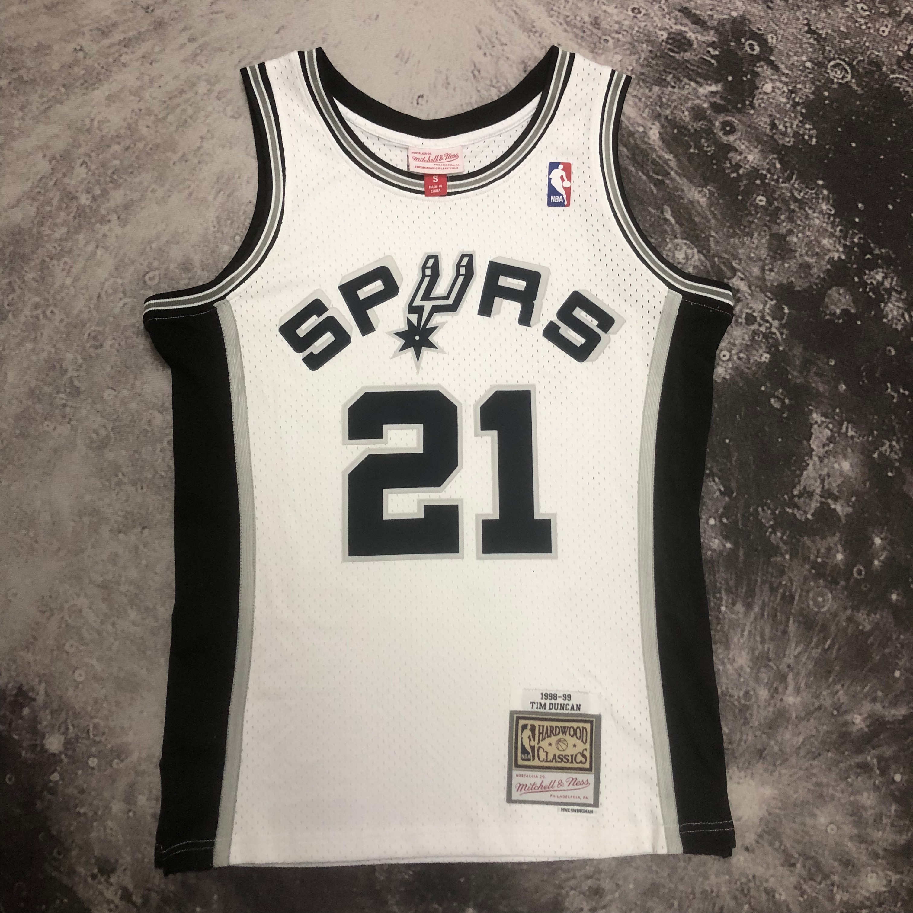NBA Men 98-99 San Antonio Spurs White #21 DUNCAN Classics Swingman Jersey - leoleo123123