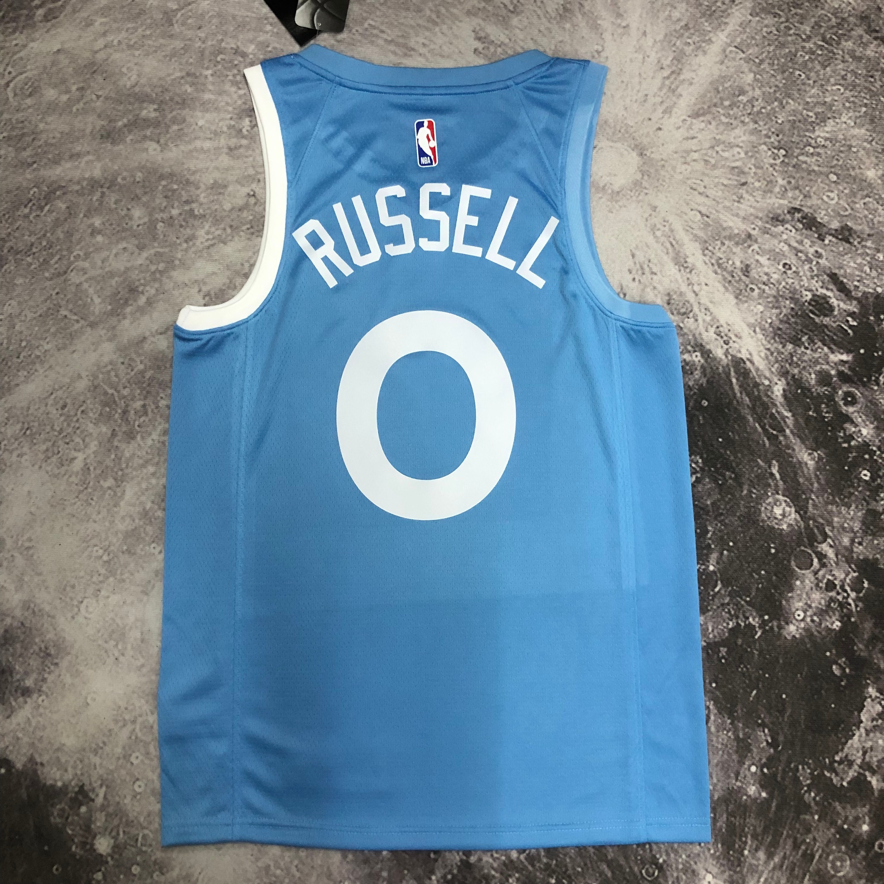 NBA Men Minnesota Timberwolves Sky Blue #0 RUSSELL Jersey High Quality Name and Number Print - leoleo123123