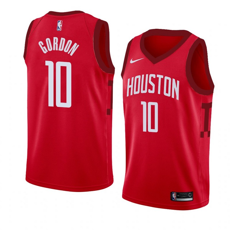 NBA Men Houston Rockets Rewarding Red #10 GORDON Jersey High Quality Name and Number Print - leoleo123123