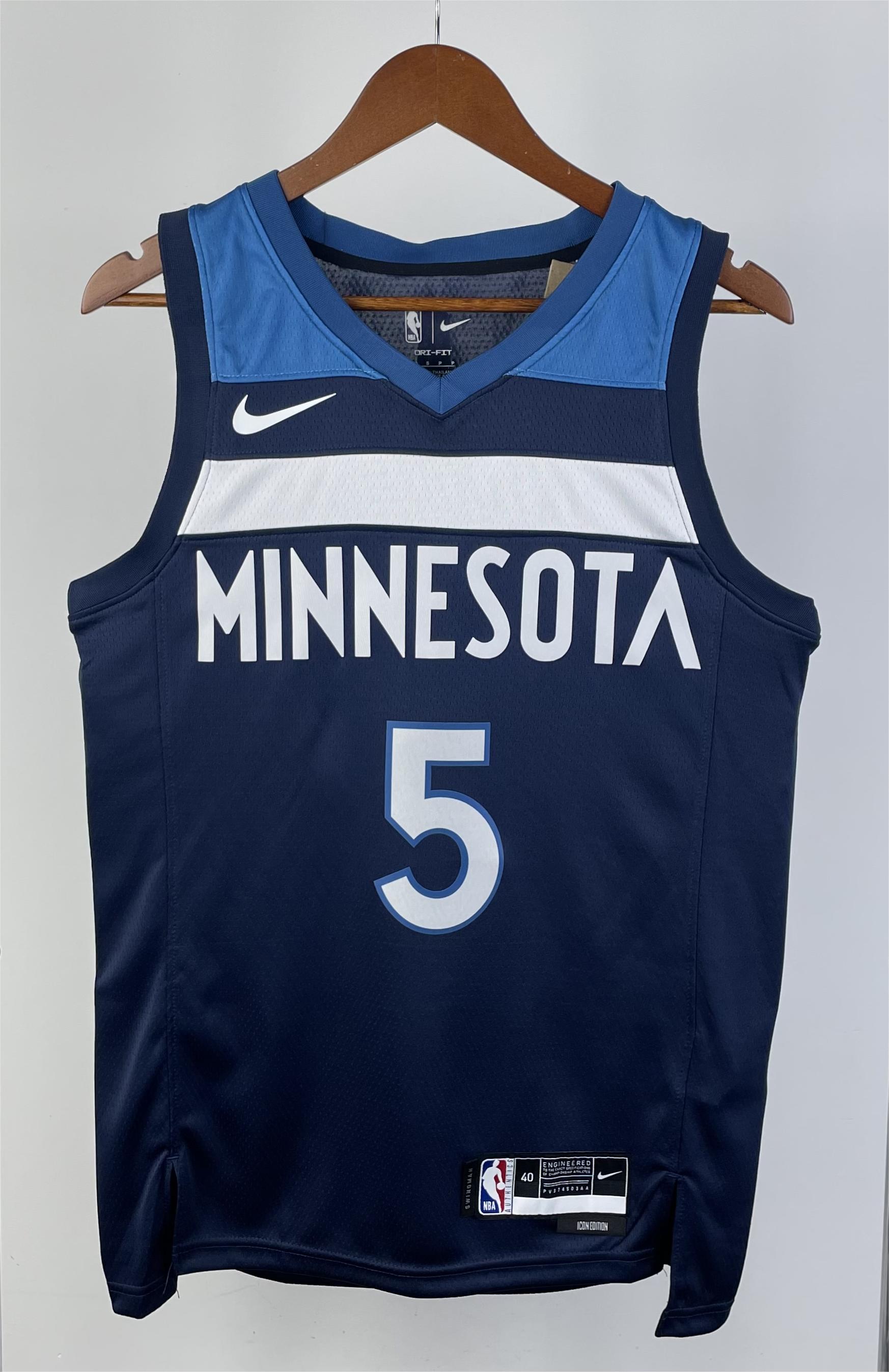 NBA Men 2023 Minnesota Timberwolves Blue #5 EDWARDS Jersey High Quality Name and Number Print - leoleo123123