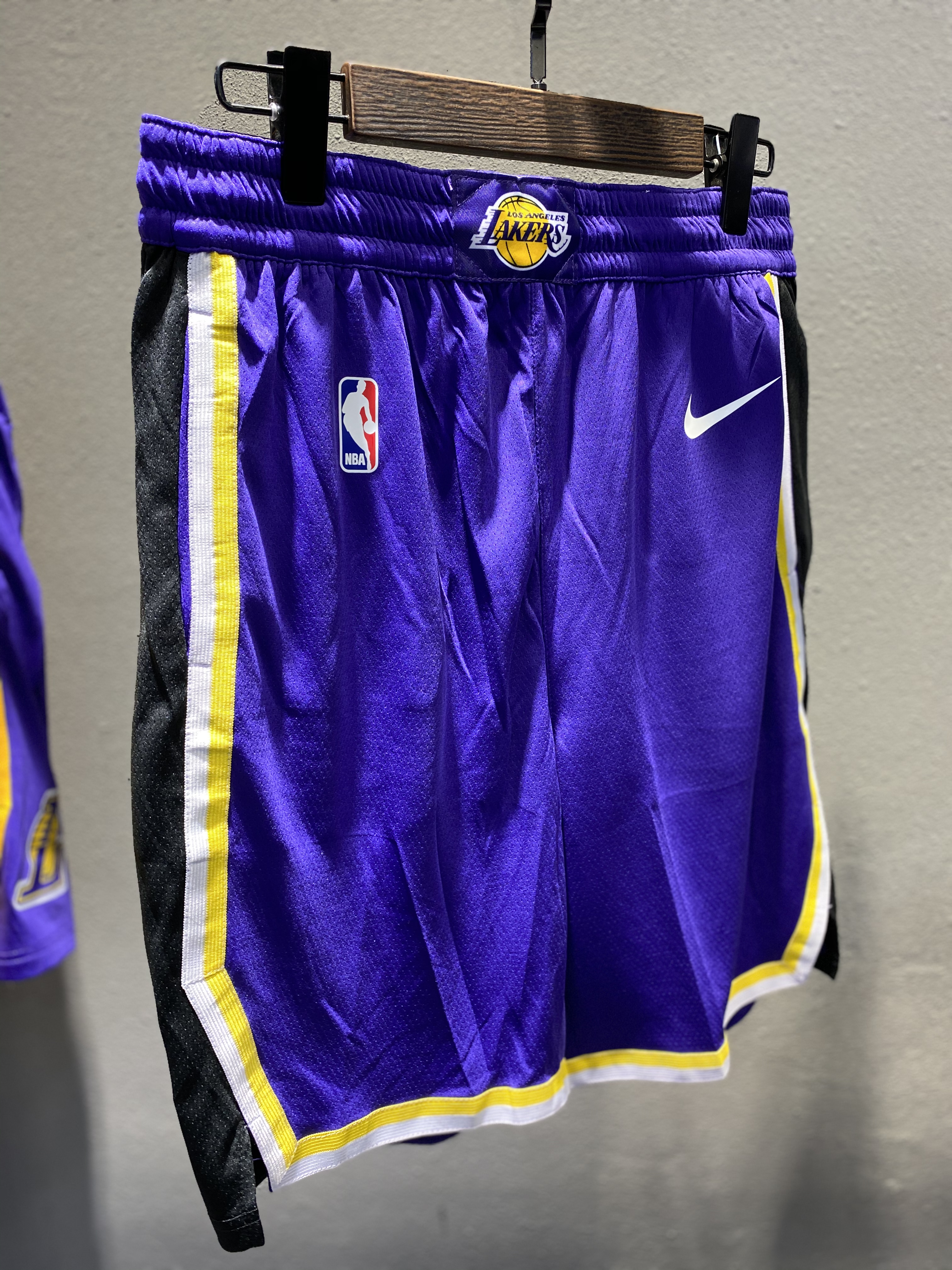 NBA Men Los Angeles Lakers Retro Purple Pant Short High Quality Name and Number Print - leoleo123123