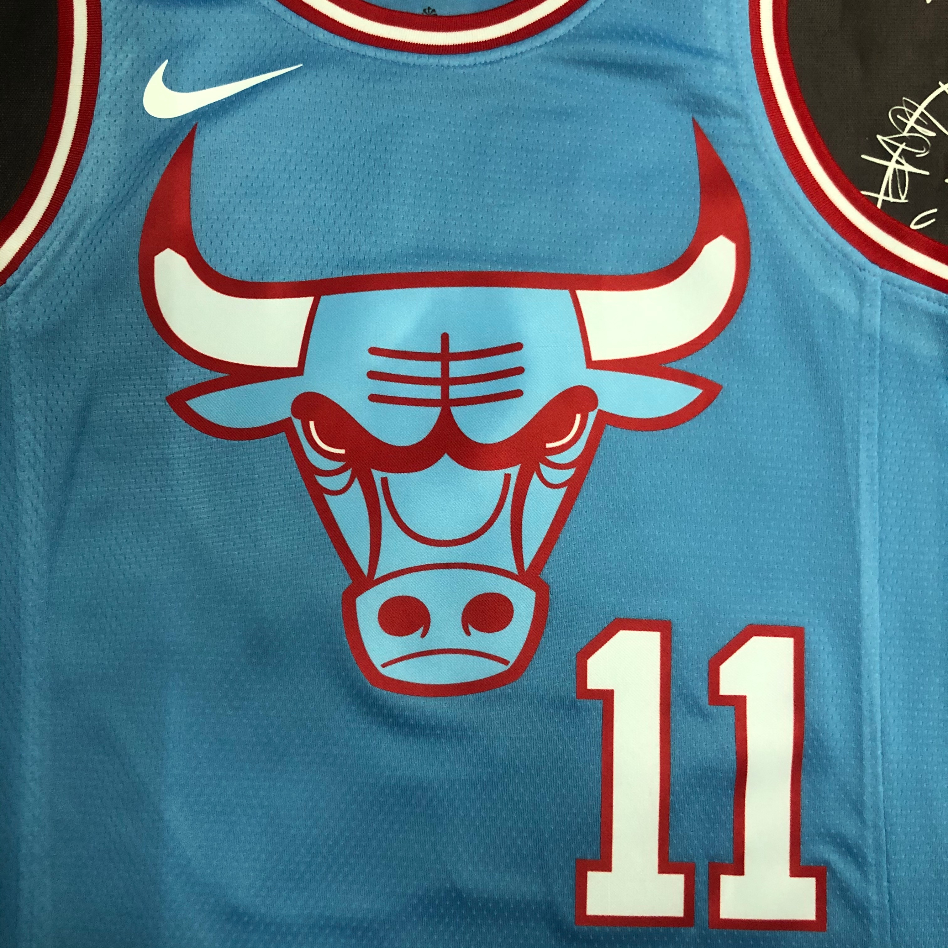 NBA Men Chicago Bulls Blue #11 DEROZAN Jersey High Quality Name and Number Print - leoleo123123