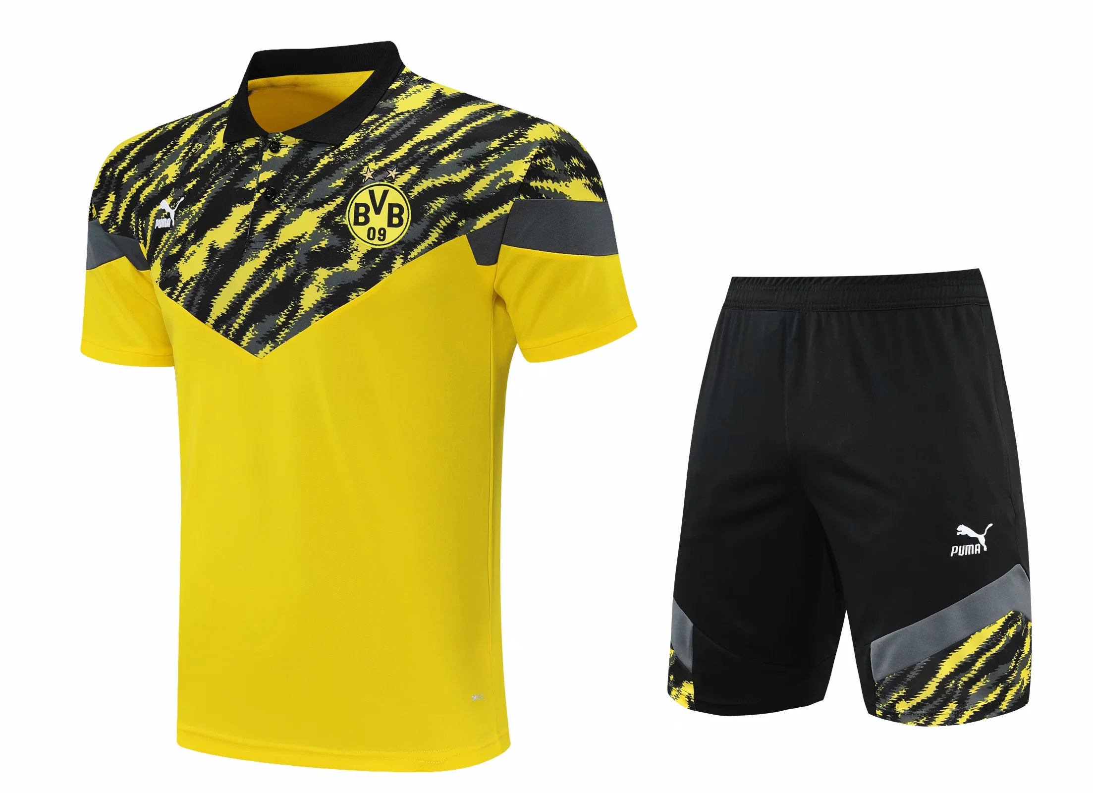 21-22 Dortmund Yellow Polo Training Set--Short sleeve and Short Pant Training Tracksuit - leoleo123123
