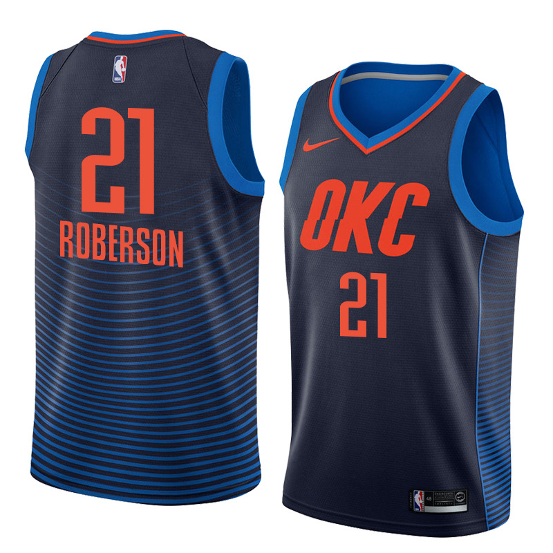 NBA Men Oklahoma City Thunder Dark Blue #21 ROBERSON Jersey High Quality Name and Number Print - leoleo123123