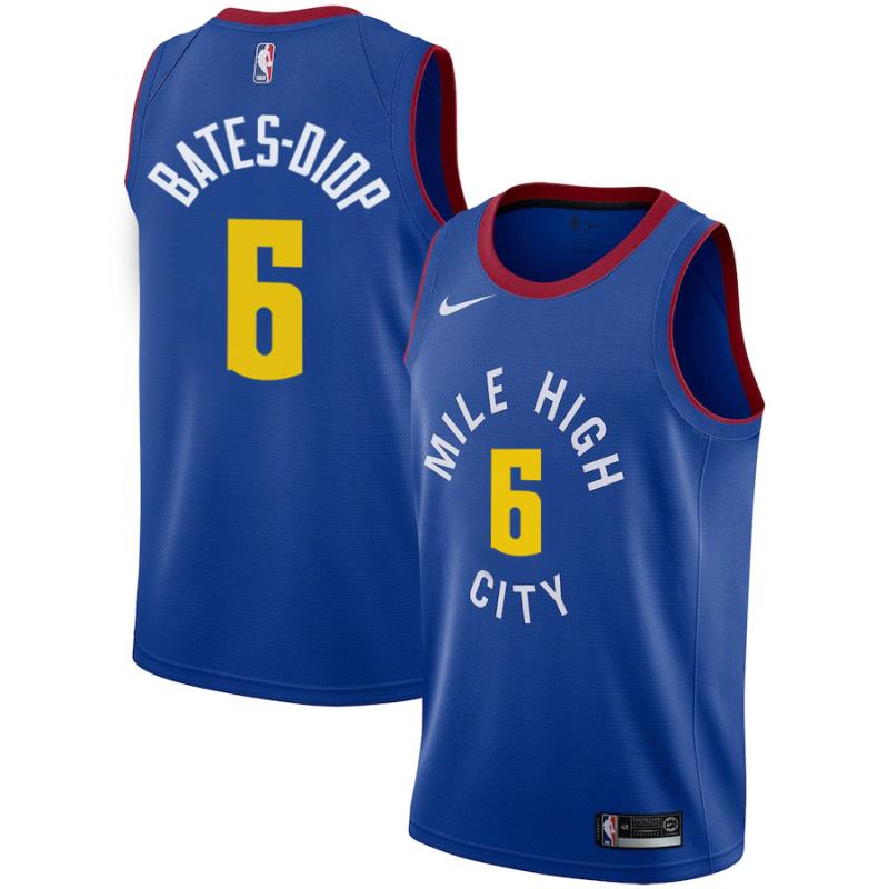 NBA Men Denver Nuggets Blue City #6 BATES-DIOP Jersey High Quality Name and Number Print - leoleo123123