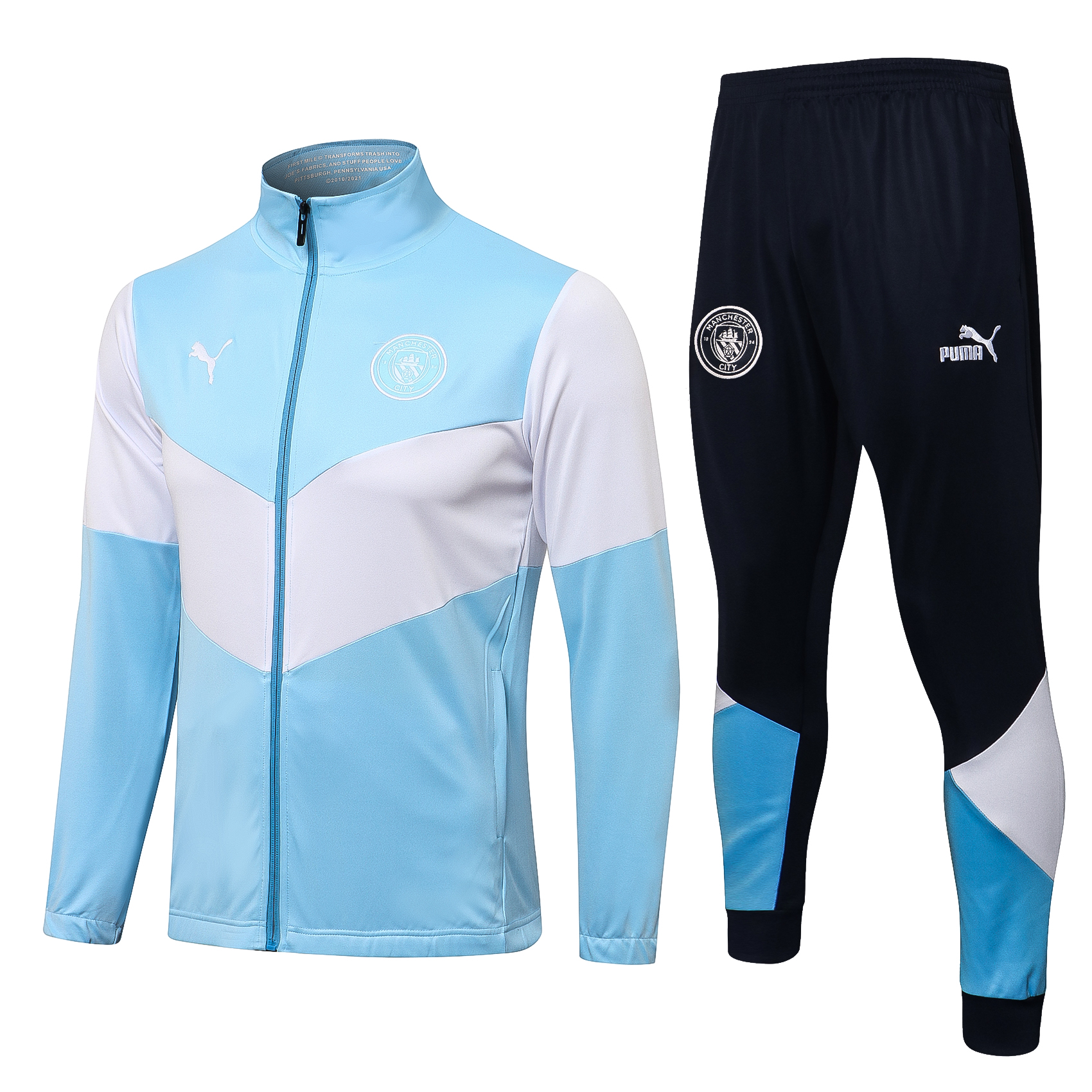 21-22 Man City Light Blue Jacket Tracksuit Thai Quality - leoleo123123