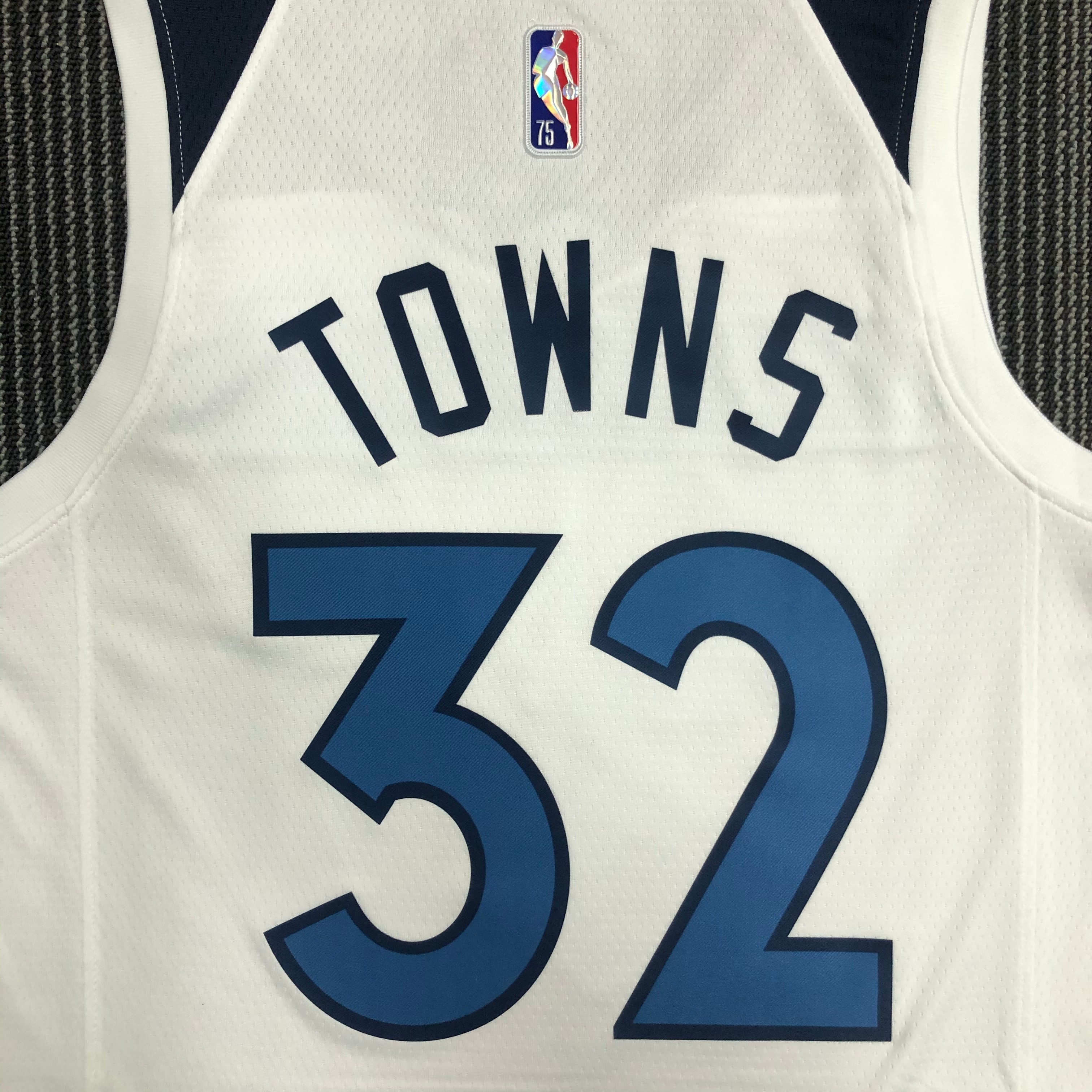 NBA Men 75th Anniversary Minnesota Timberwolves White #32 TOWNS Jersey High Quality Name and Number Print - leoleo123123