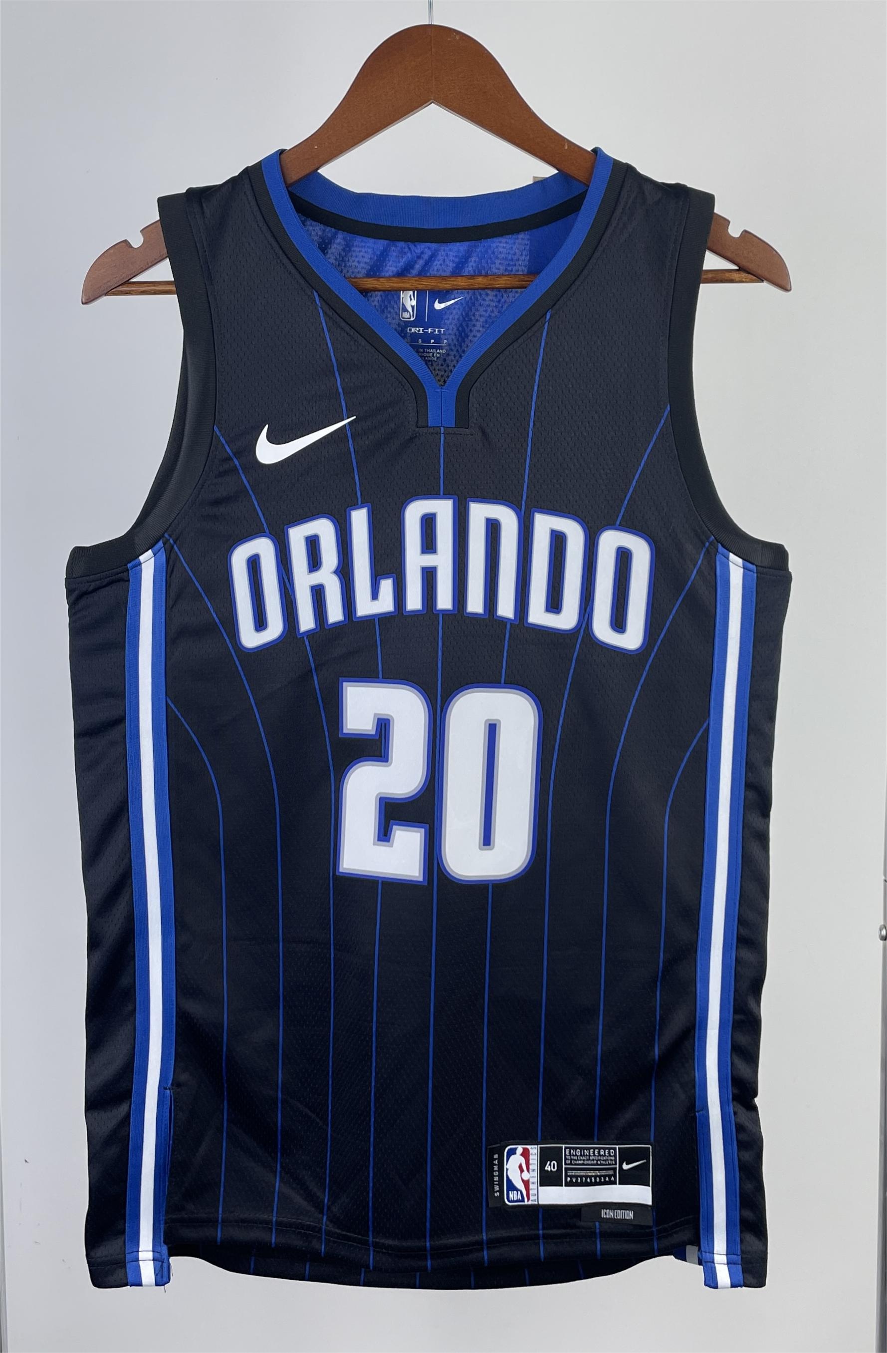 NBA Season 2023 Orlando Magic Black Stripe #20 FULTZ Jersey High Quality Name and Number Print - leoleo123123