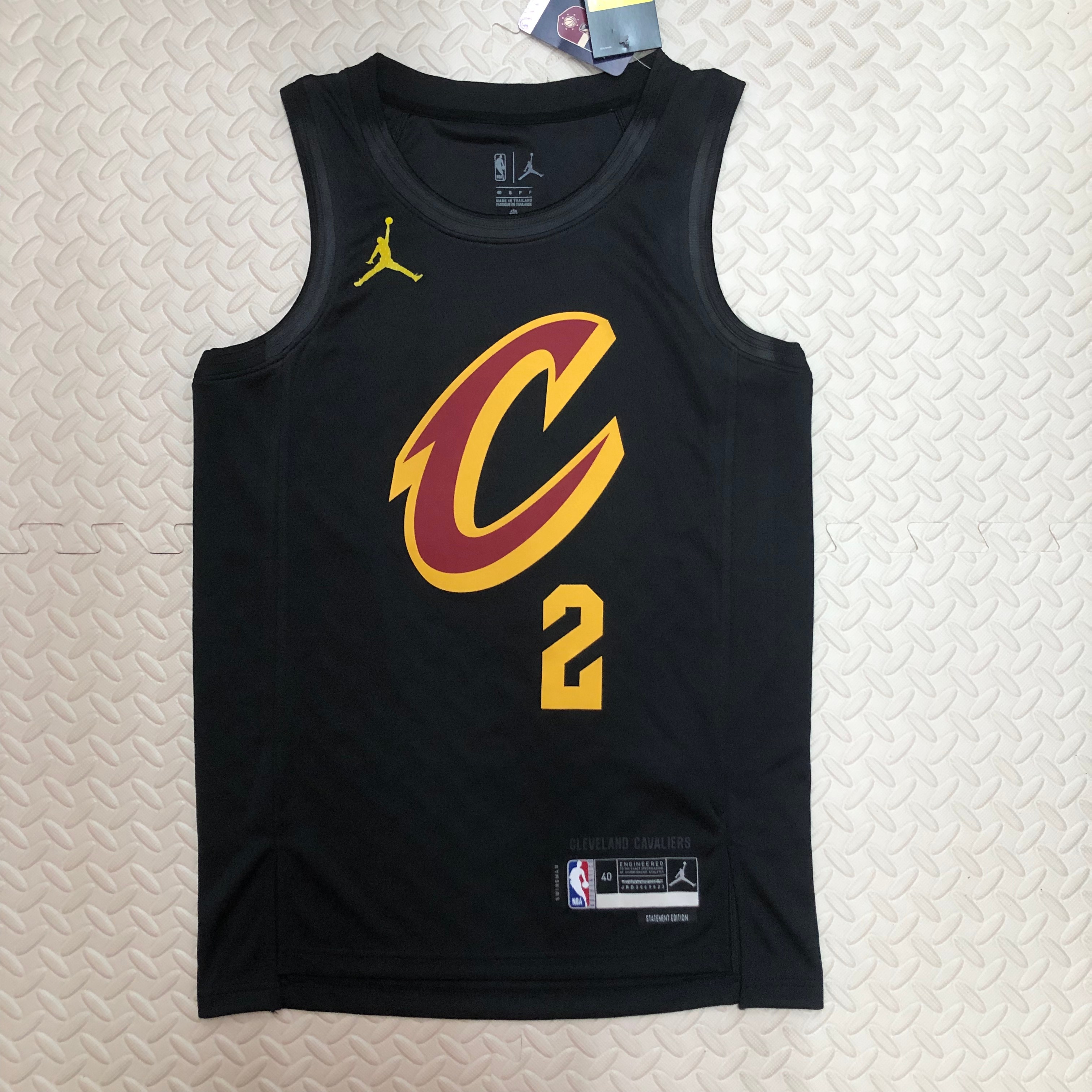 NBA Season 2023 Men Cleveland Cavaliers Black with Jordan Logo #2 IRVING Jersey High Quality Name and Number Print - leoleo123123
