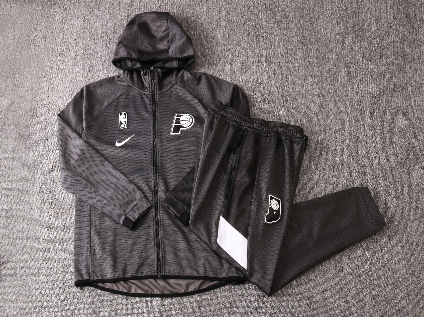 NBA Indiana Pacers Dark Grey with Cap Jacket Tracksuit High Quality - leoleo123123
