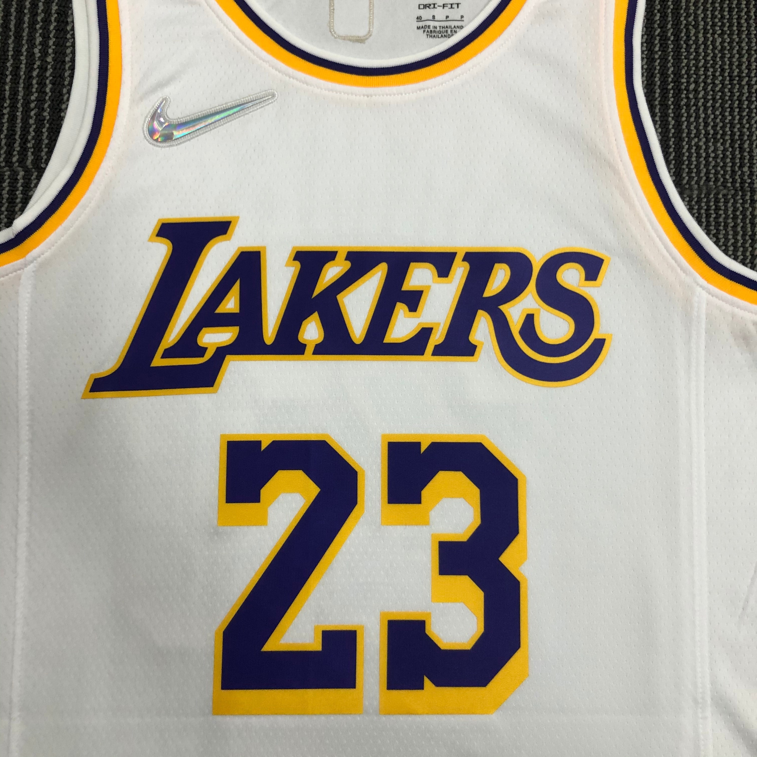 NBA 75th Anniversary Los Angeles Lakers White Round Neck #23 JAMES Jersey High Quality Name and Number Print - leoleo123123