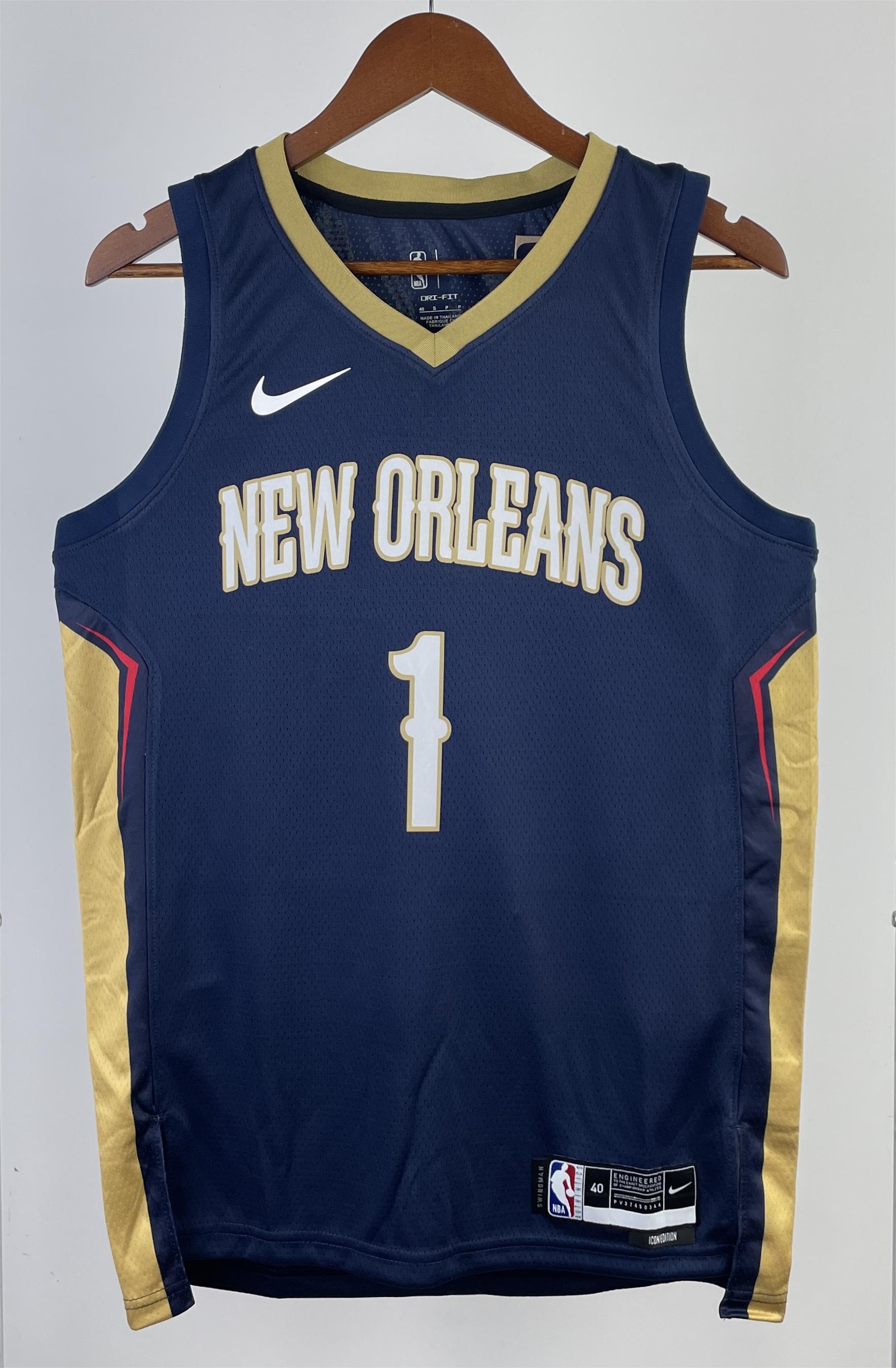 NBA Men 2022/23 New Orleans Pelicans Dark Blue #1 WILLIAMSON Jersey High Quality Name and Number Print - leoleo123123