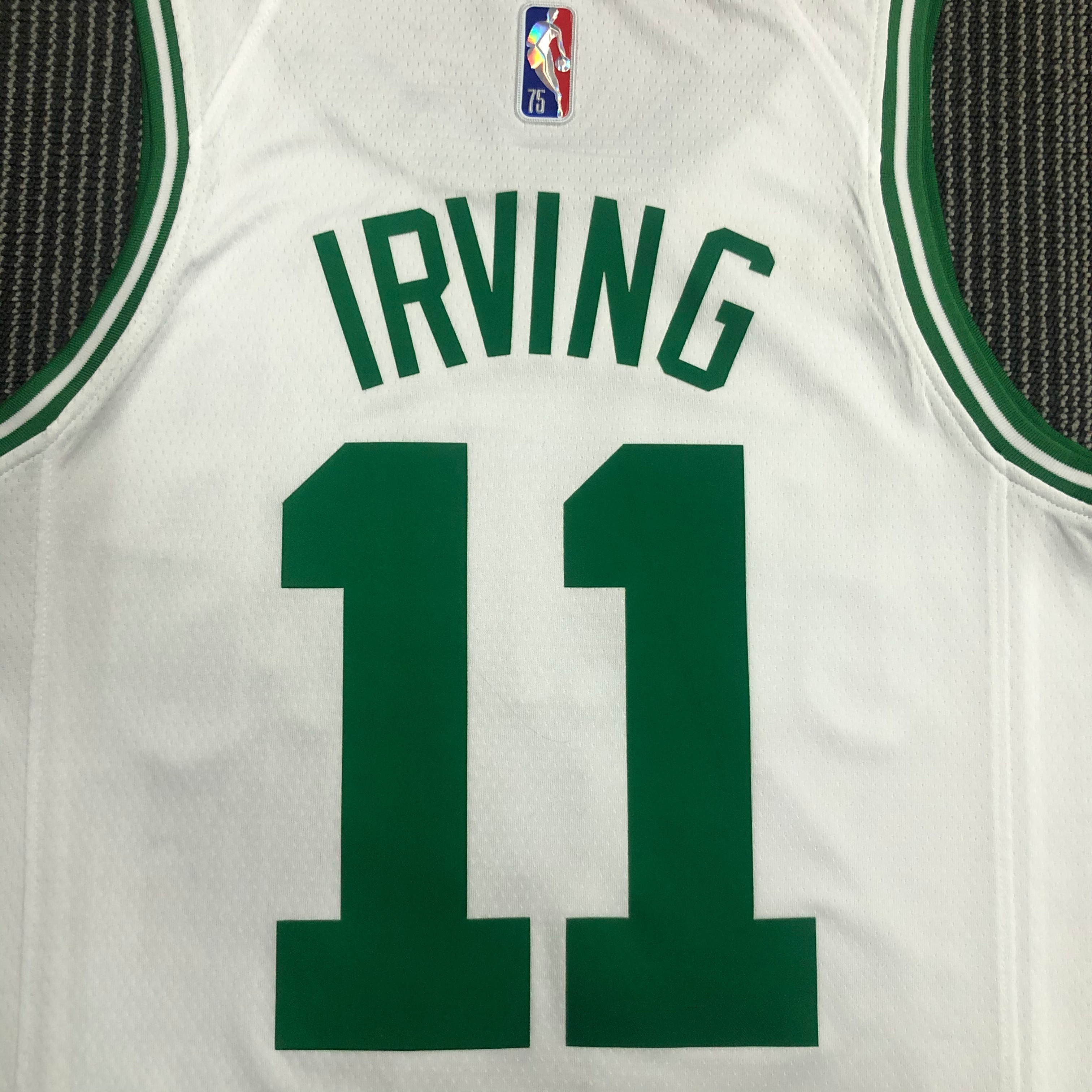 NBA 75th Anniversary Boston Celtics White #11 IRVING Jersey High Quality Name and Number Print - leoleo123123