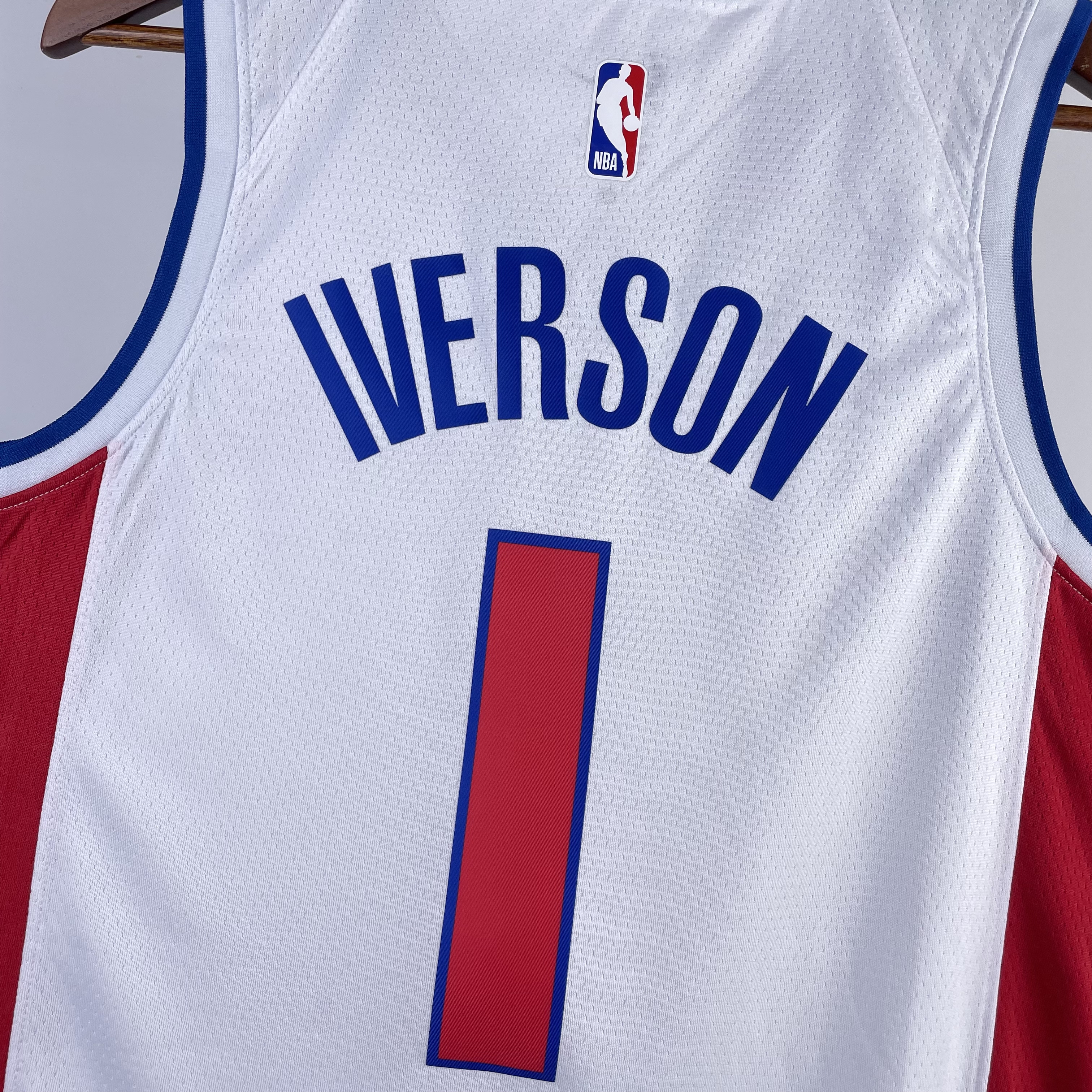 NBA Season 2023 Detroit Pistons White #1 IVERSON Jersey High Quality Name and Number Print - leoleo123123