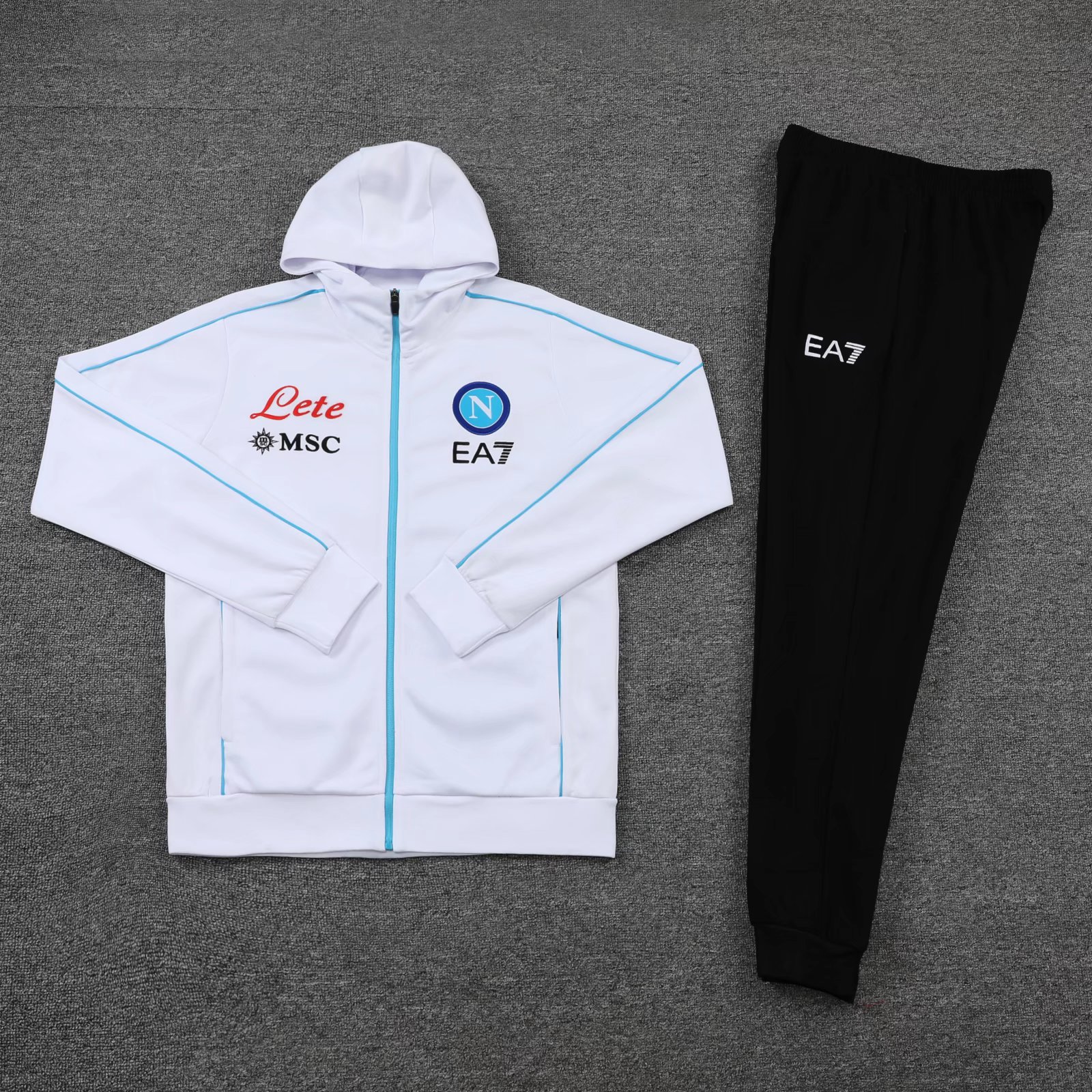 21-22 Napoli White Jacket With Cap Tracksuit Thai Quality - leoleo123123
