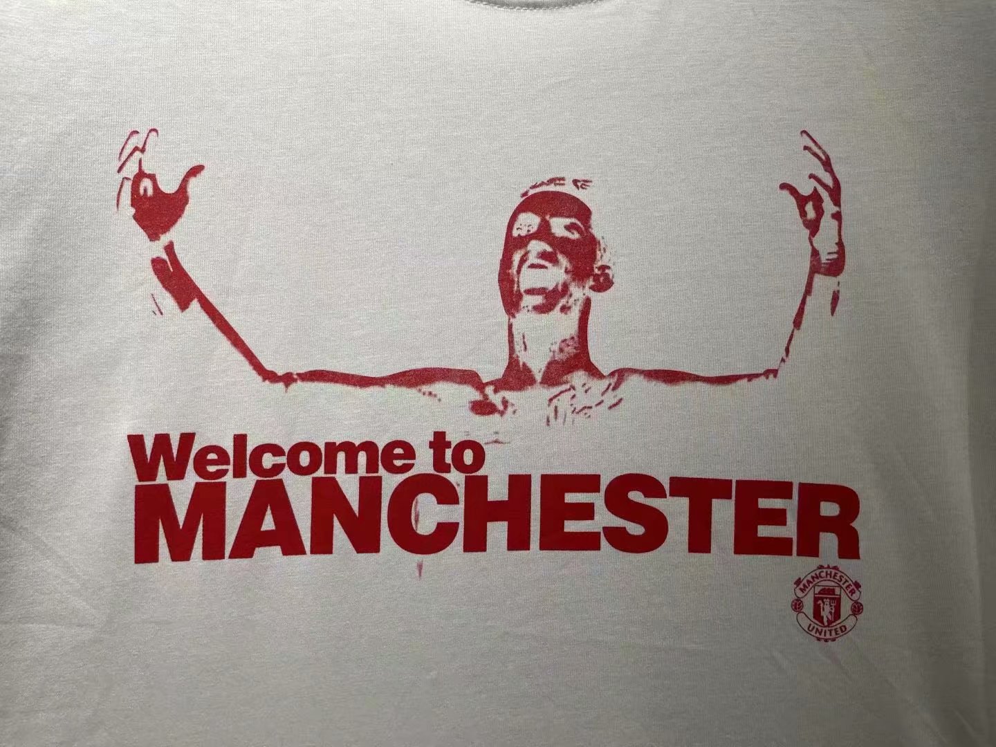 Manchester United Ronaldo Cotton T-shirt White Color - leoleo123123