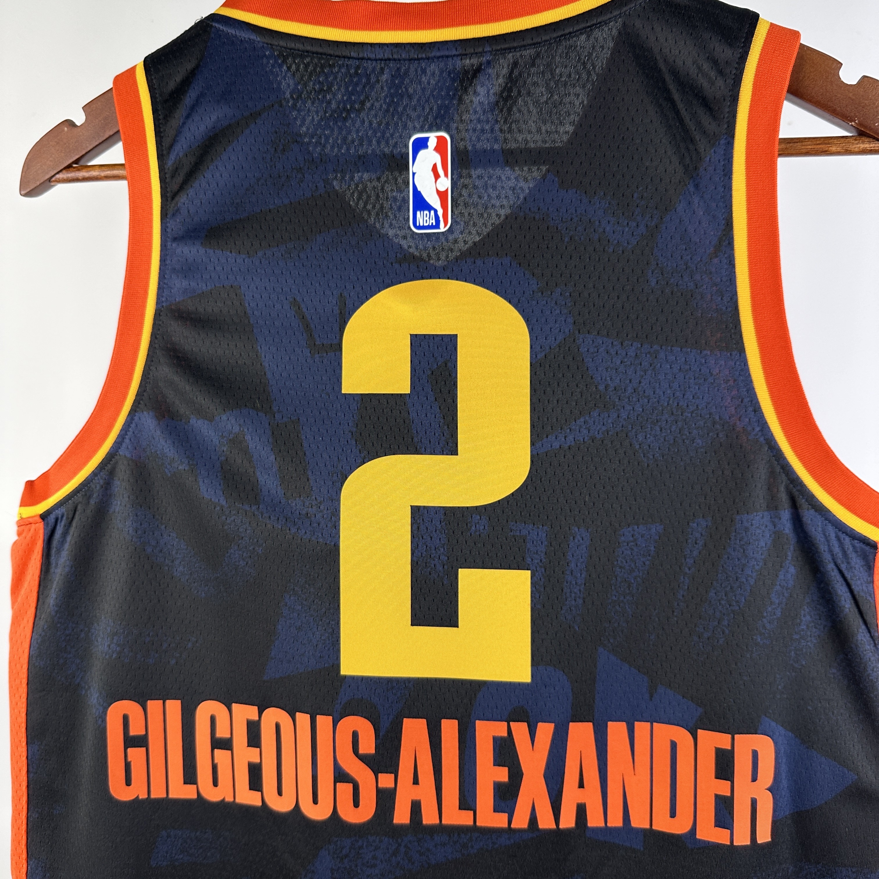 NBA Men 2024 Oklahoma City Thunder City Edition Dark Blue #2 GILGEOUS-ALEXANDER Jersey High Quality Name and Number Print - leoleo123123