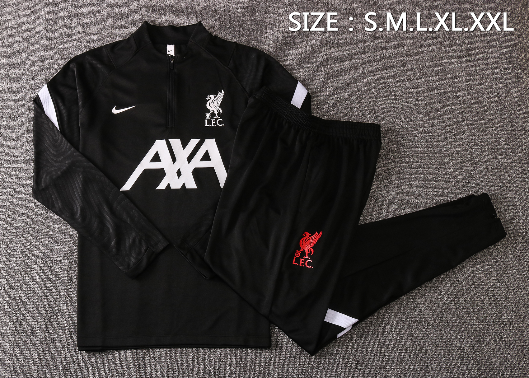 21-22 Liverpool Black Sweater Tracksuit Thai Quality - leoleo123123