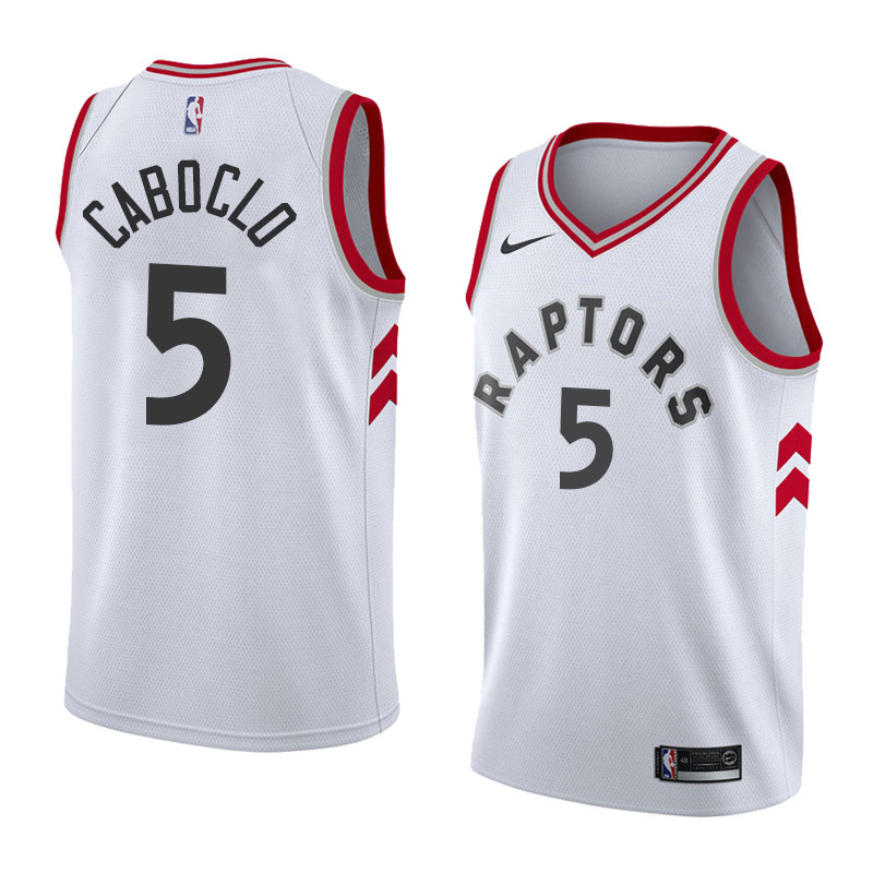 NBA Toronto Raptors #5 CABOCLO White Jersey High Quality Name and Number Print - leoleo123123