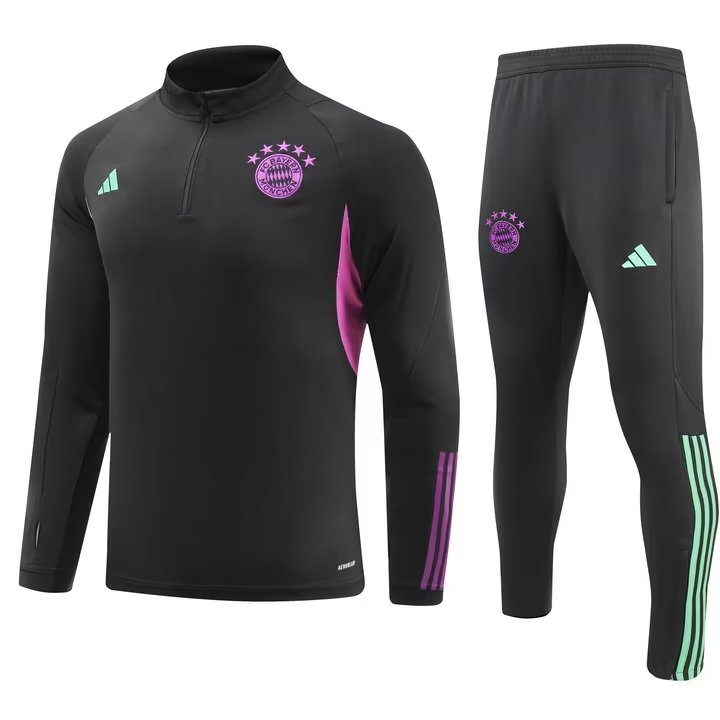 23/24 Bayern Munich Black Sweater Tracksuit Thai Quality - leoleo123123