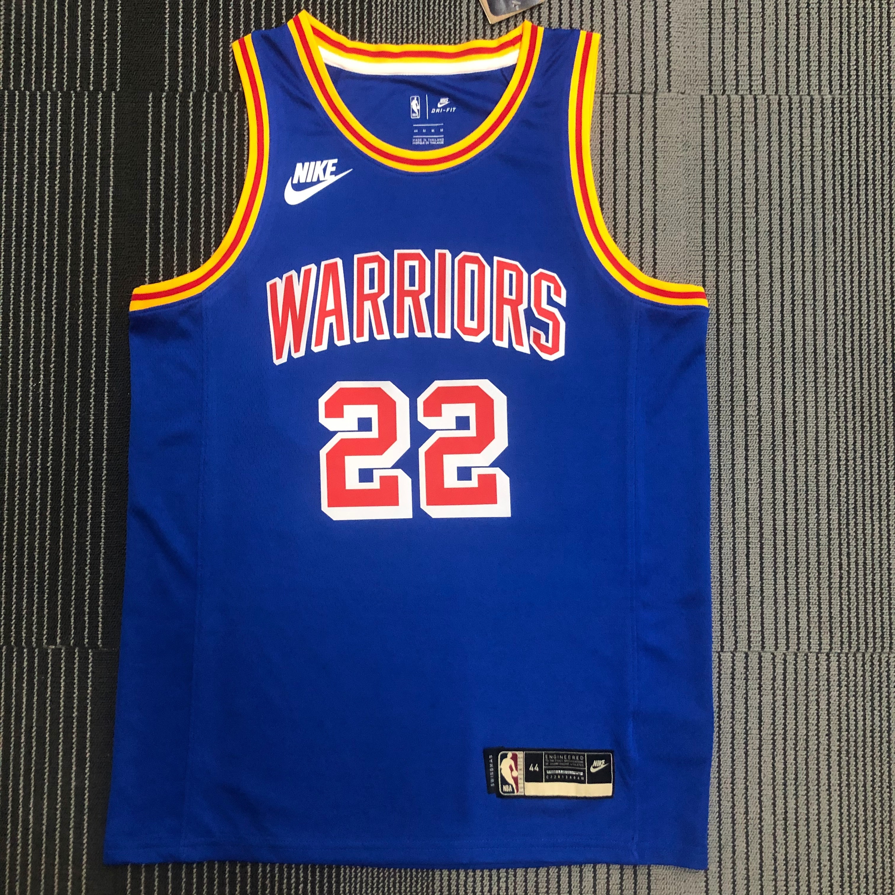 NBA Men Golden State Warriors Retro Blue #22 WIGGINS Jersey High Quality Name and Number Print - leoleo123123