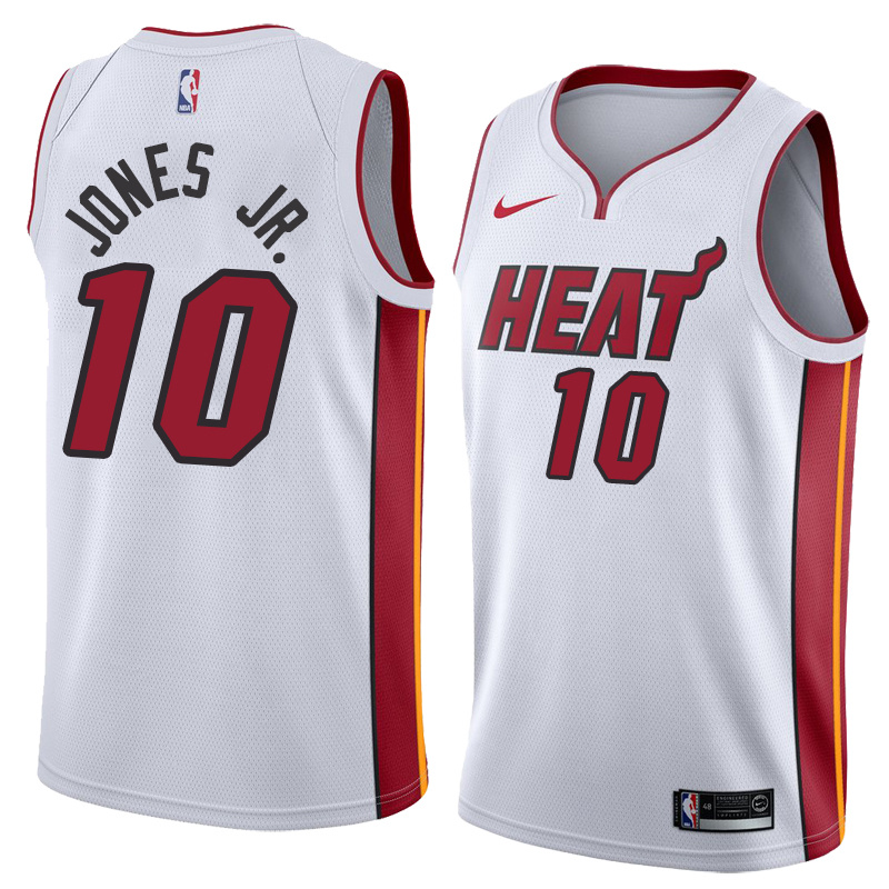NBA Men Miami Heat White #10 JONES JR. Jersey High Quality Name and Number Print - leoleo123123