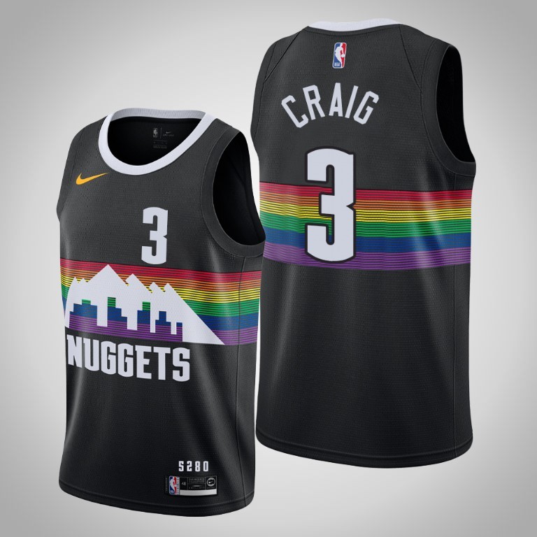 NBA Men Denver Nuggets Black City #3 CRAIG Jersey High Quality Name and Number Print - leoleo123123