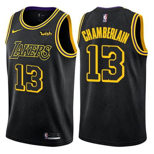 NBA Men Los Angeles Lakers Black #13 CHAMBERLAIN Round Neck Jersey High Quality Name and Number Print - leoleo123123