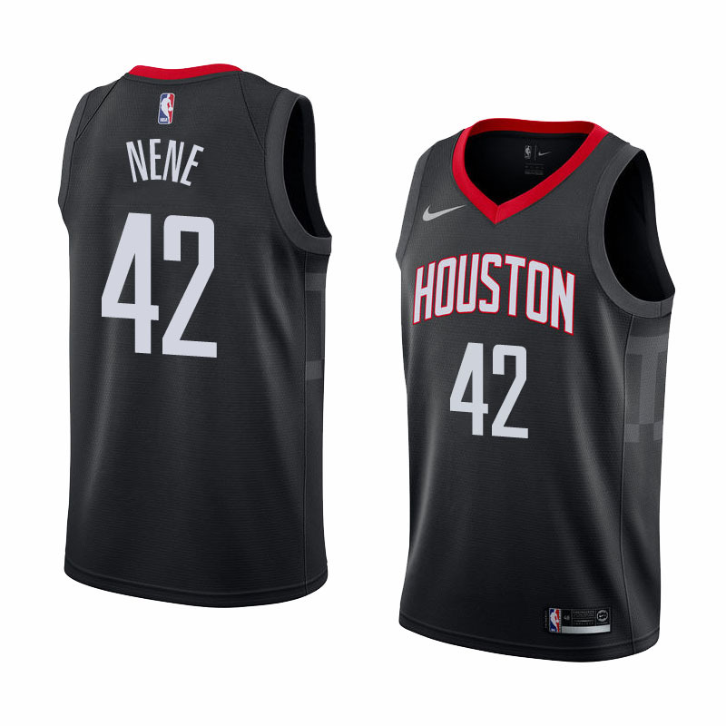NBA Men Houston Rockets Black #42 NENE Jersey High Quality Name and Number Print - leoleo123123