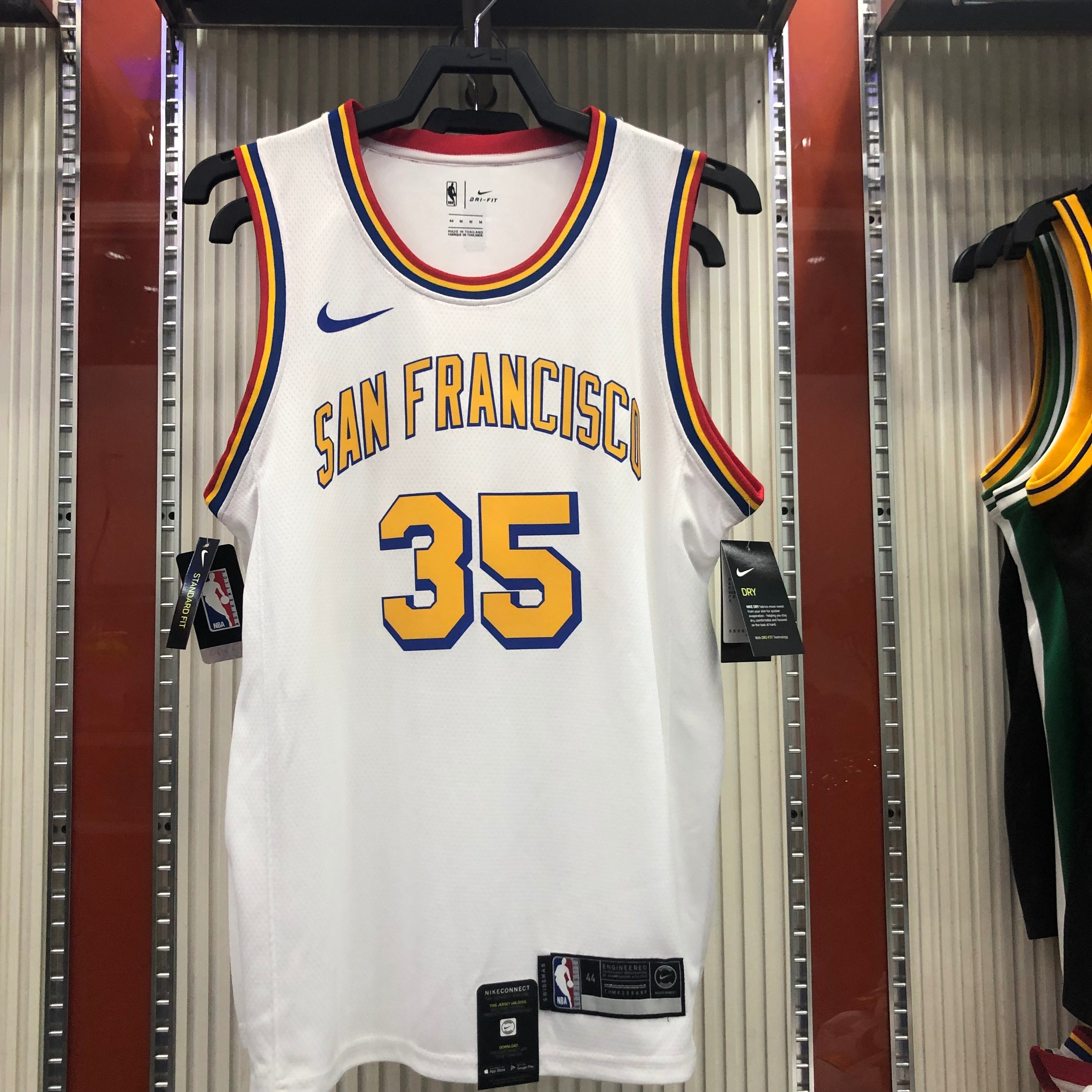 NBA Men Golden State Warriors New Model Retro White #35 DURANT Jersey High Quality Name and Number Print - leoleo123123