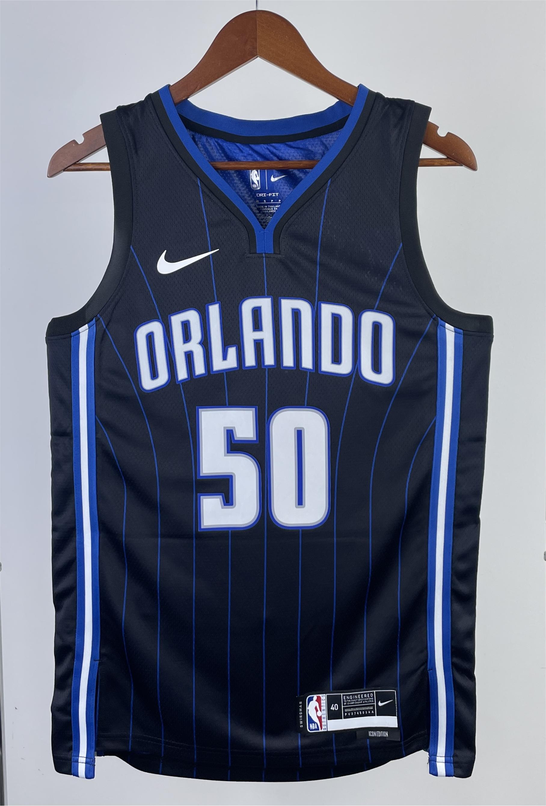 NBA Season 2023 Orlando Magic Black Stripe #50 ANTHONY Jersey High Quality Name and Number Print - leoleo123123