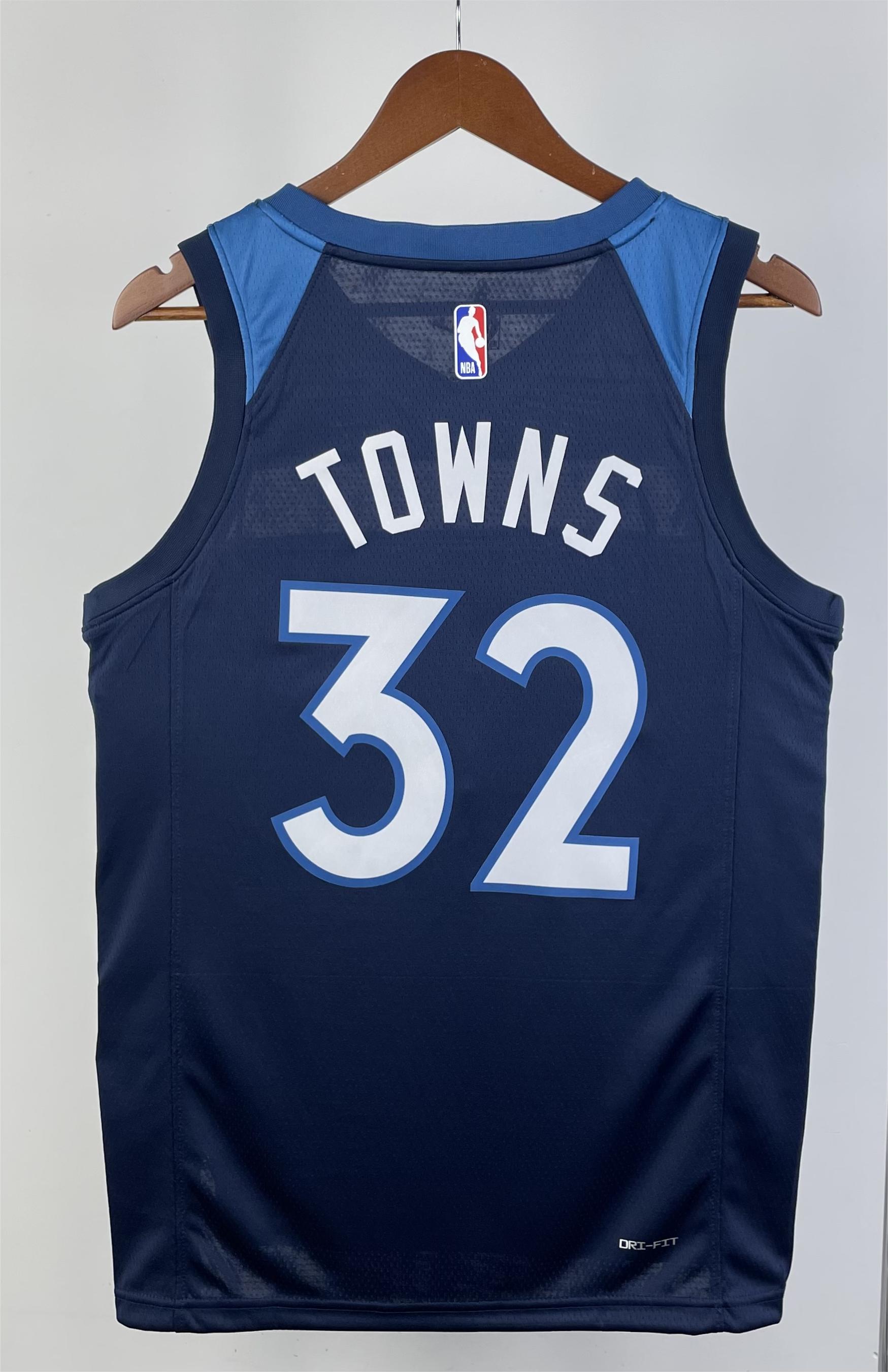 NBA Men 2023 Minnesota Timberwolves Blue #32 TOWNS Jersey High Quality Name and Number Print - leoleo123123