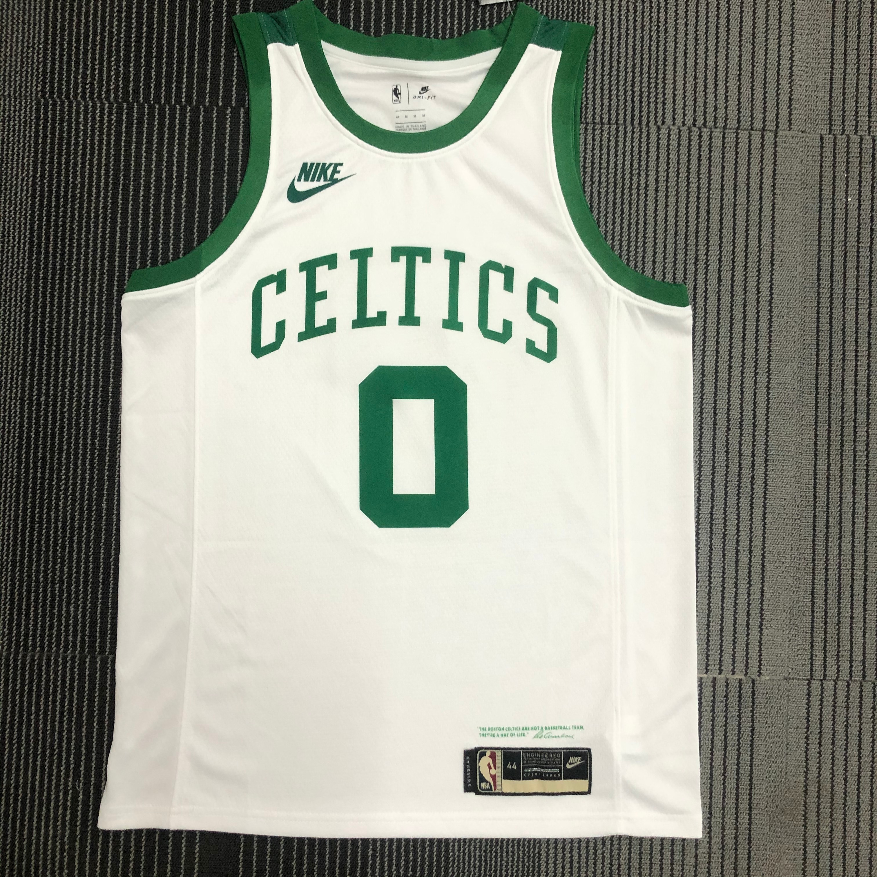 NBA 75th Anniversary Boston Celtics Retro White #0 TATUM Jersey High Quality Name and Number Print - leoleo123123