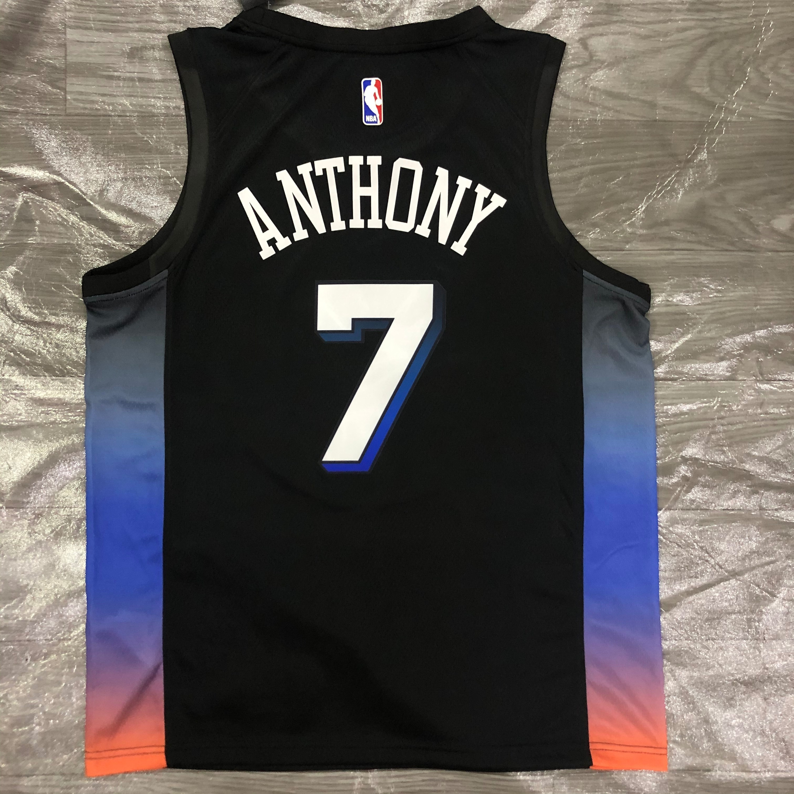 NBA Season 2021 Men New York Knicks Black #7 ANTHONY Jersey High Quality Name and Number Print - leoleo123123