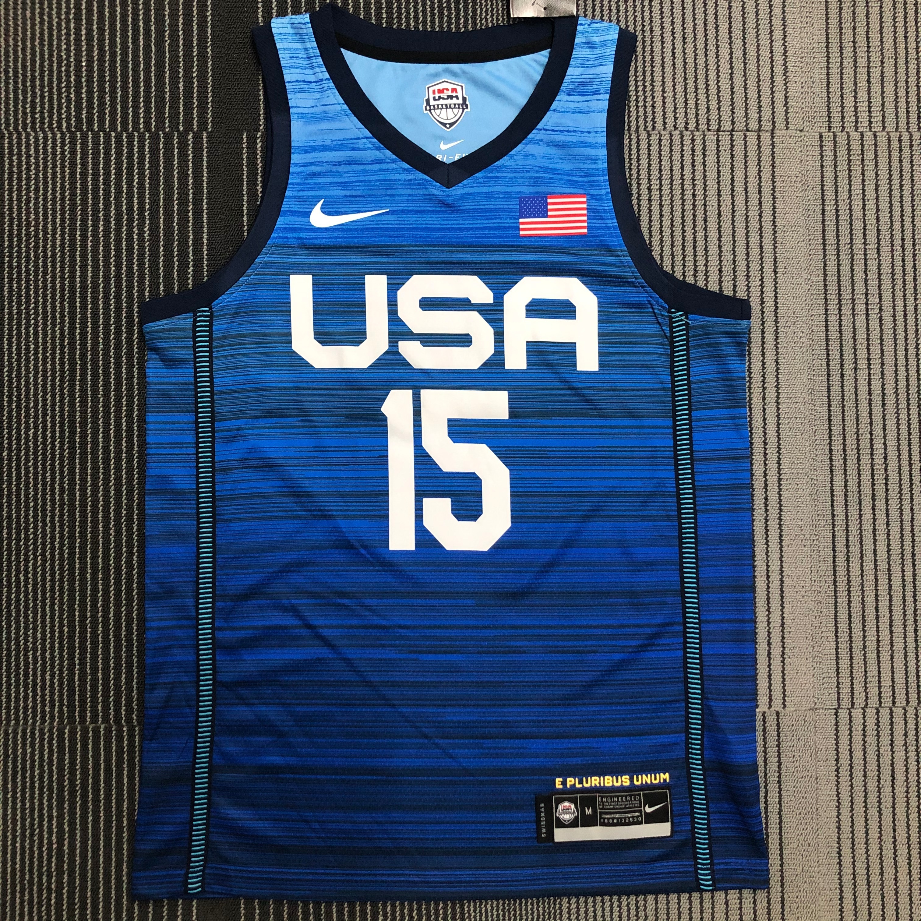 NBA Men Tokoyo Olimpics 2020 USA National Blue #15 BOOKER Jersey High Quality Name and Number Print - leoleo123123