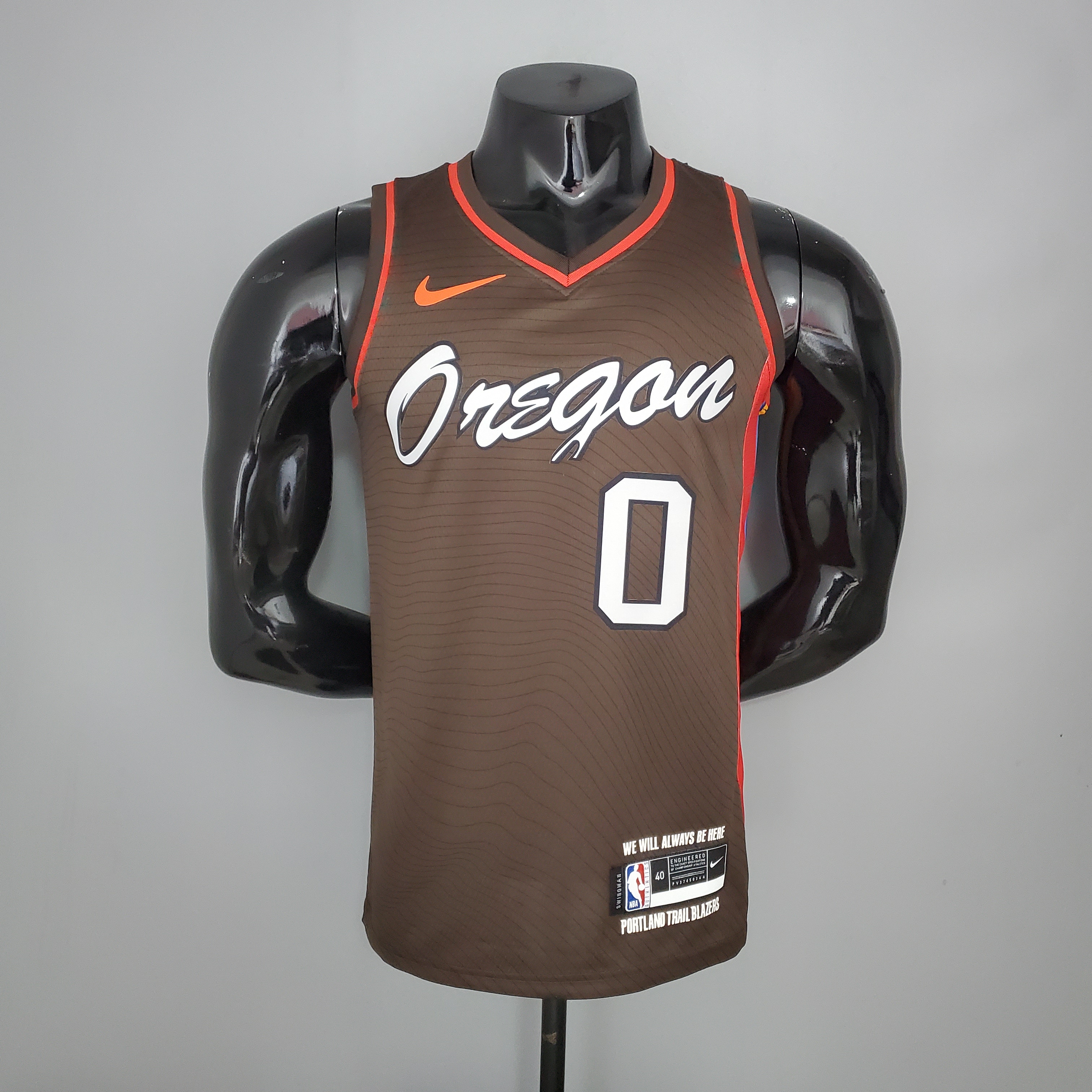 NBA New 2021 Portland Trail Blazers Brown #0 LILLARD Jersey High Quality Name and Number Print - leoleo123123