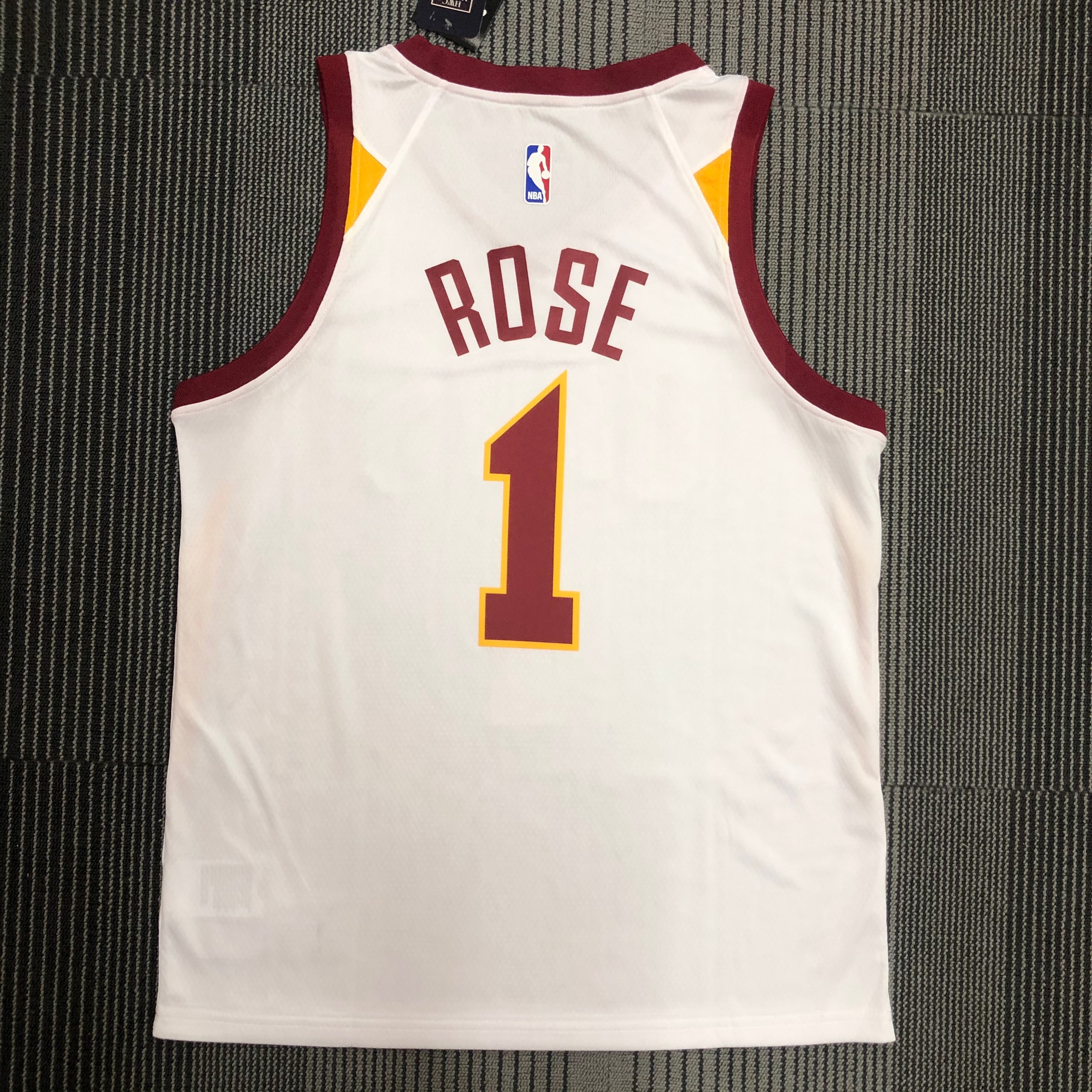 NBA Men Cleveland Cavaliers White #1 ROSE Jersey High Quality Name and Number Print - leoleo123123